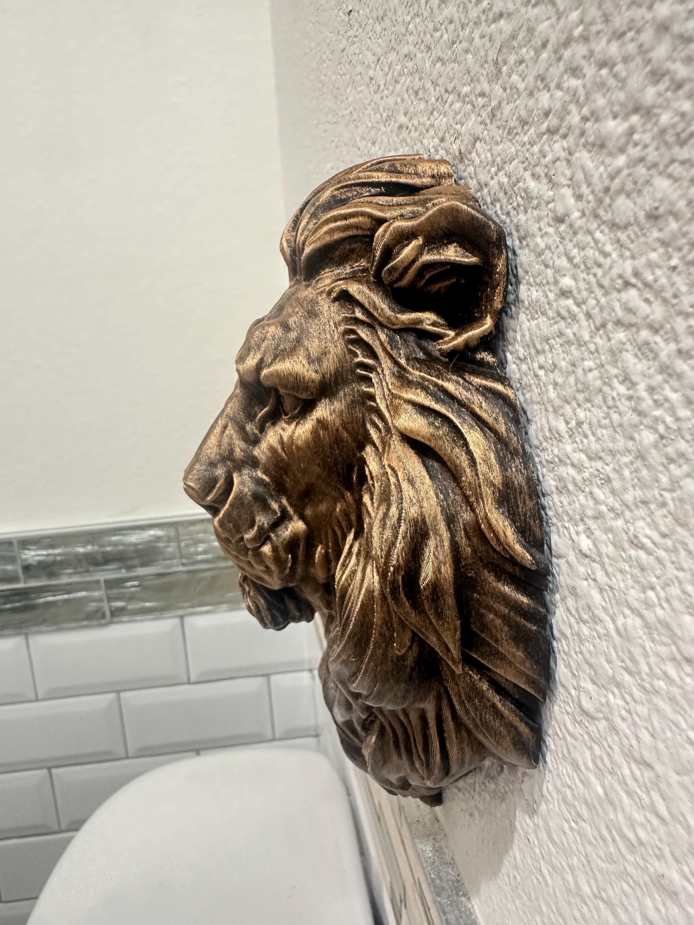 Hand Painted Fierce Lion Head 9x7x3 Hanging Wall Mounted Sculpture - Jungle King Home Decor - Classical Wall Art - Regal Animal Head Mount