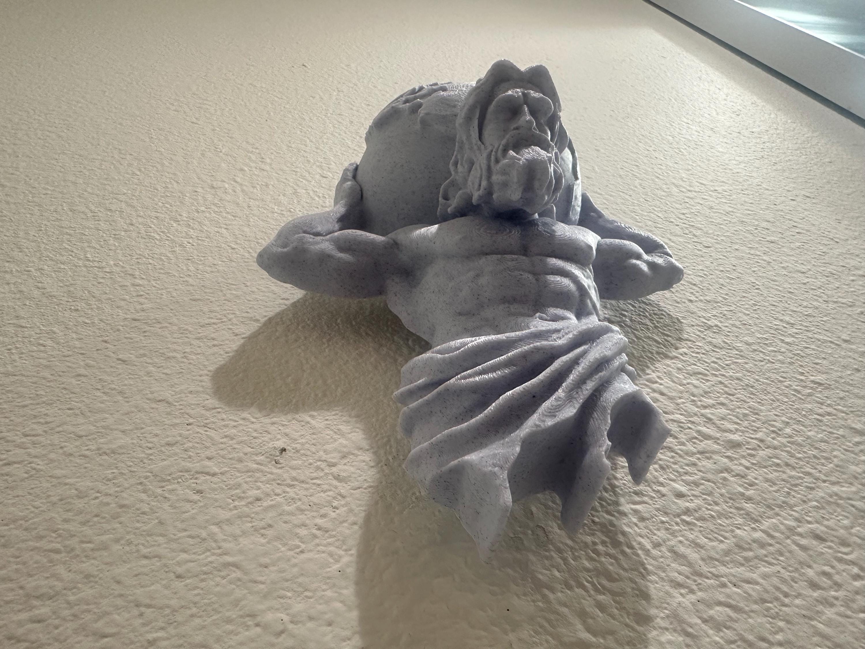 Atlas Wall Sculpture - Greek Titan Holding The World - Mythology Wall Art 9x7x3 - Greek Mythology Wall Mount Hanging