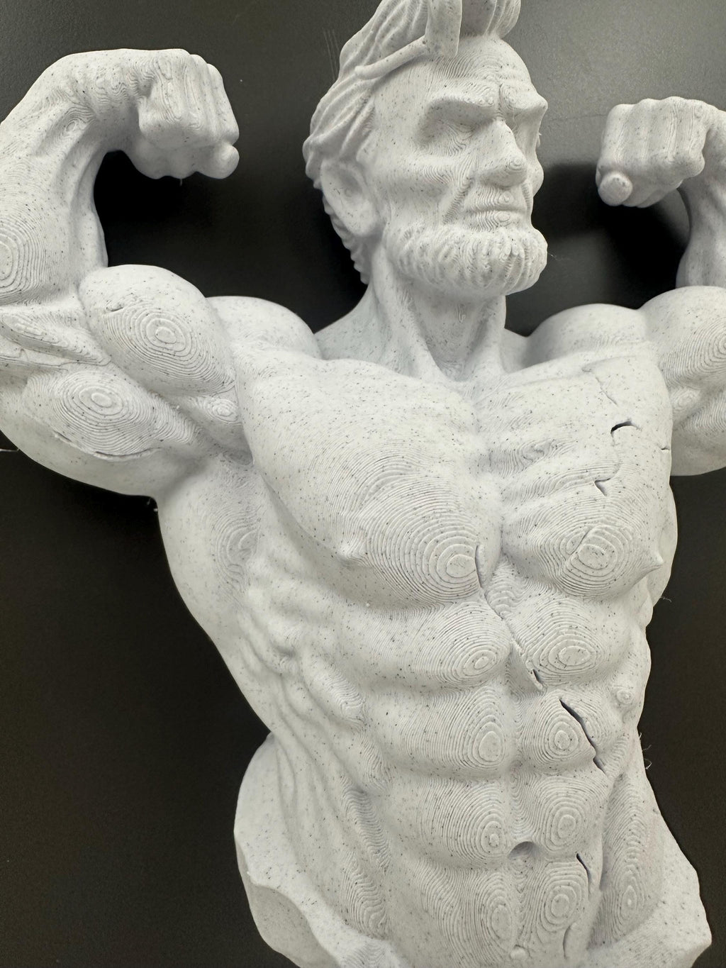 Muscular Abraham Lincoln Wall Sculpture, Funny Lincoln Bust Wall Mount, Gym Lincoln Statue, Historical Humor Decor - Honest Abe Stone Style