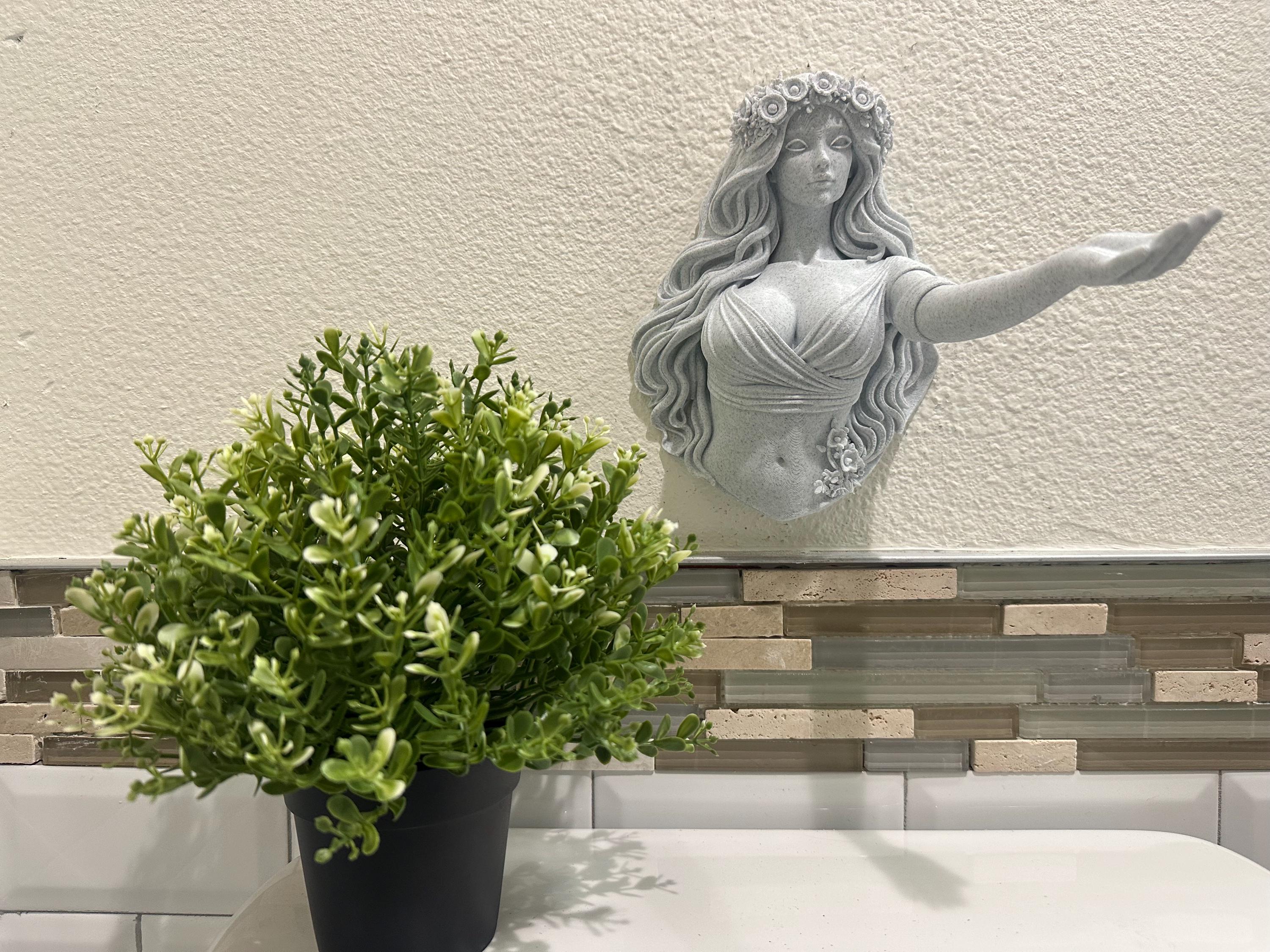 Persephone Greek Goddess Wall Hand Towel Holder Mount - Greek Mythology Bathroom Decor - Classical Roman Wall Sculpture - Hand Towel Hook 9”