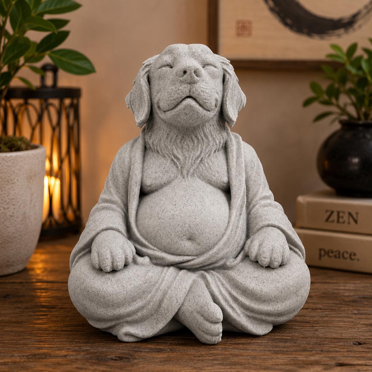 Golden Retriever Buddha Statue - Golden Retriever Zen Dog Decor - Meditation Dog Sculpture - Yoga Gift - Dog Lover Home Decor 6”