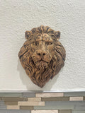 Hand Painted Fierce Lion Head 9x7x3 Hanging Wall Mounted Sculpture - Jungle King Home Decor - Classical Wall Art - Regal Animal Head Mount