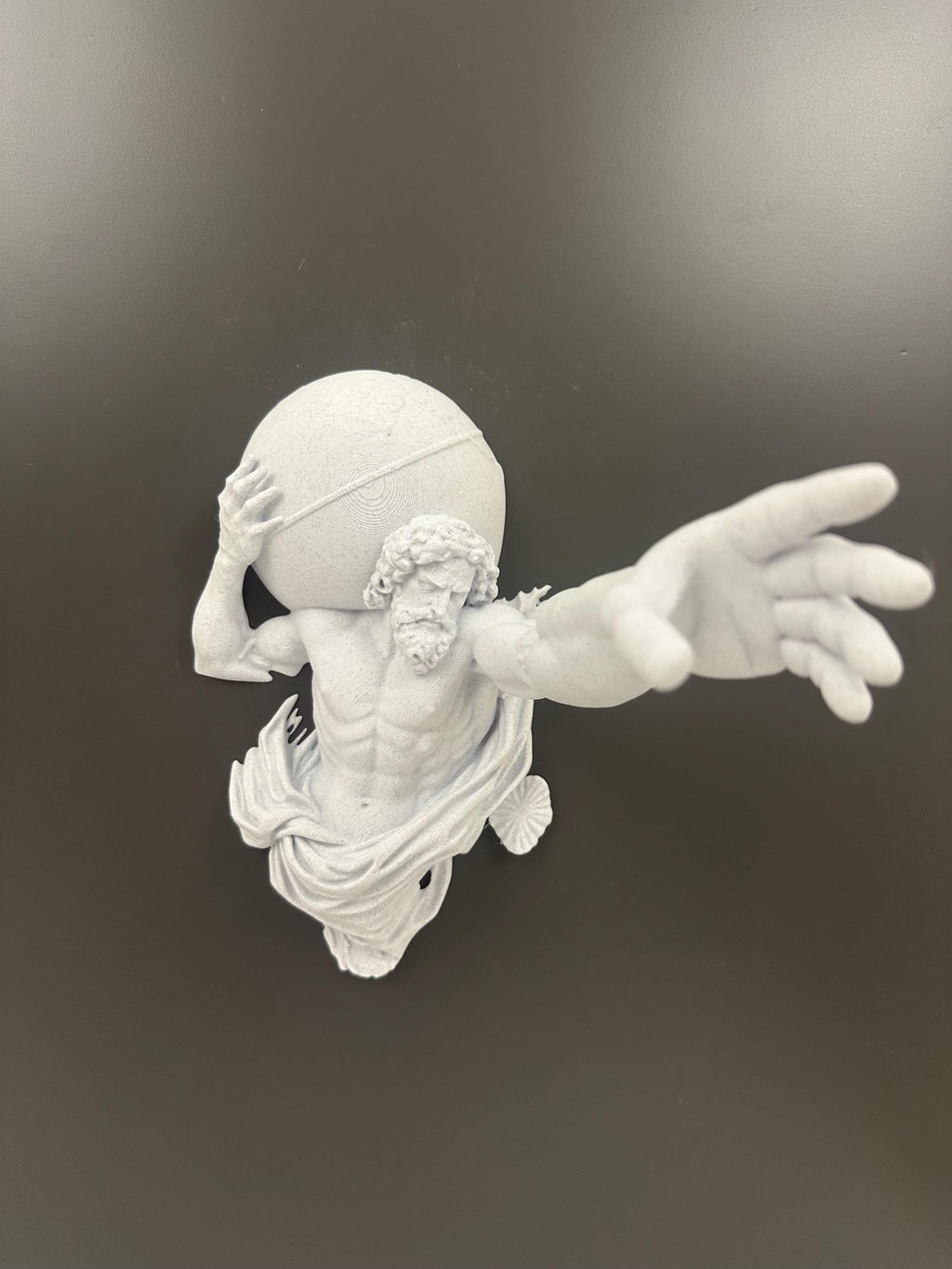 Atlas Hand Towel Holder - Greek Statue Wall Decor - Roman Sculpture Bathroom Mythology Rack - Man Cave Decor