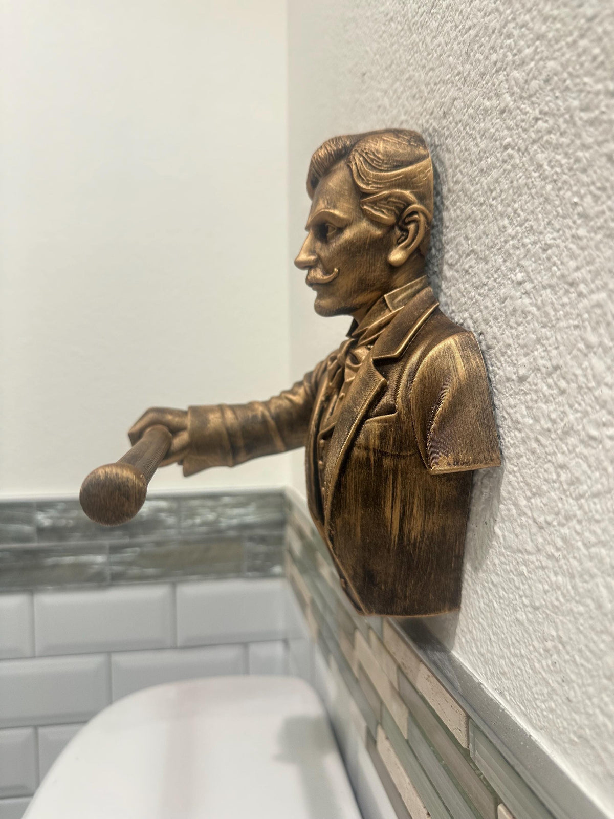 Victorian Gentleman Hand Towel Holder Wall Mount
