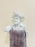 Pirate Hand Towel Holder - Nautical Bathroom Decor - Coastal Wall Sculpture - Maritime Beach House Decor