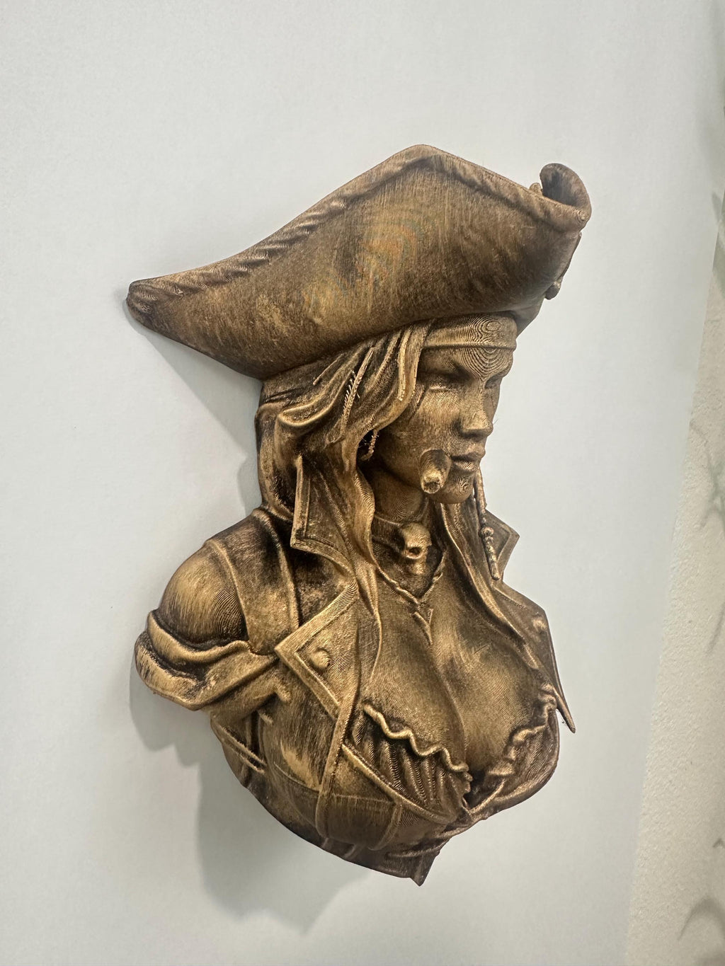 Pirate Smoking Cigar Wall Sculpture Bust