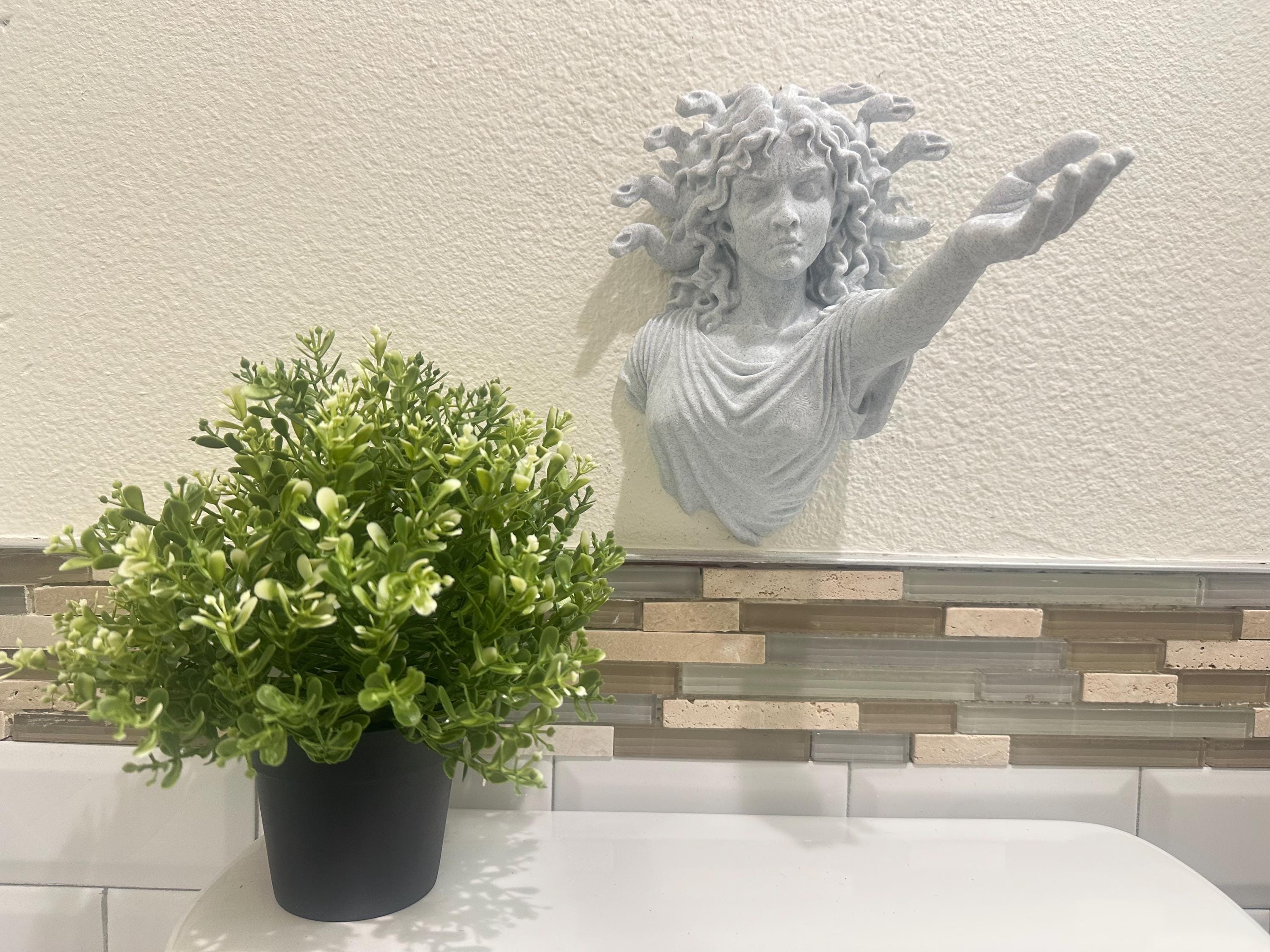 Medusa Hand Towel Holder - Greek Mythology Bathroom Wall Sculpture - Gothic Home Decor - Bathroom Decor Towel Hook - Gorgon Head of Snakes