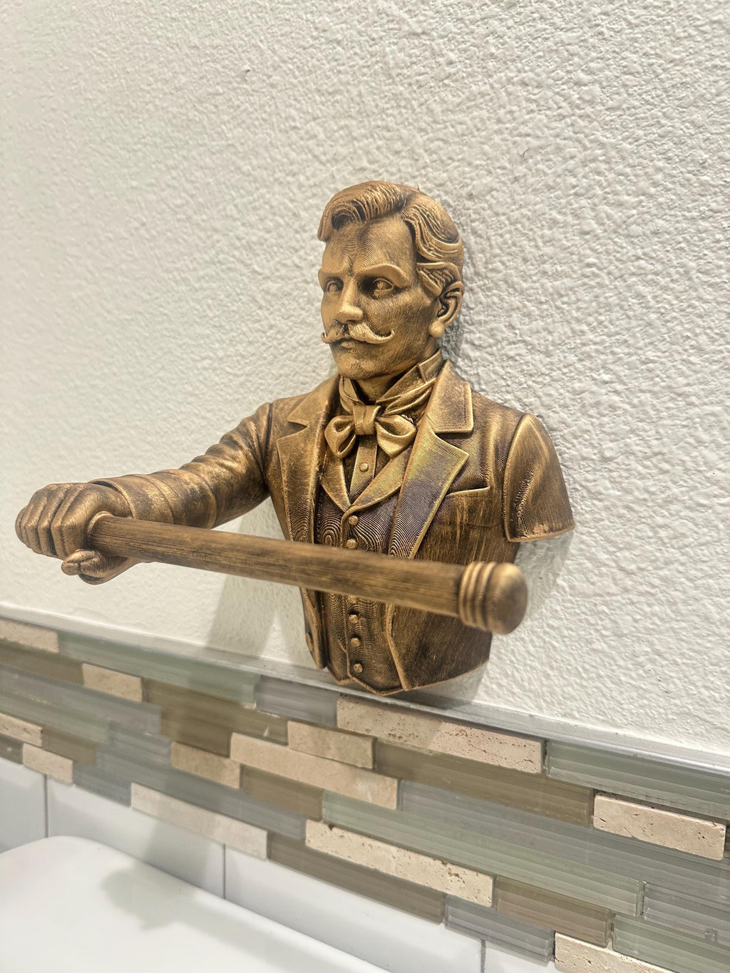 Victorian Gentleman Hand Towel Holder Wall Mount