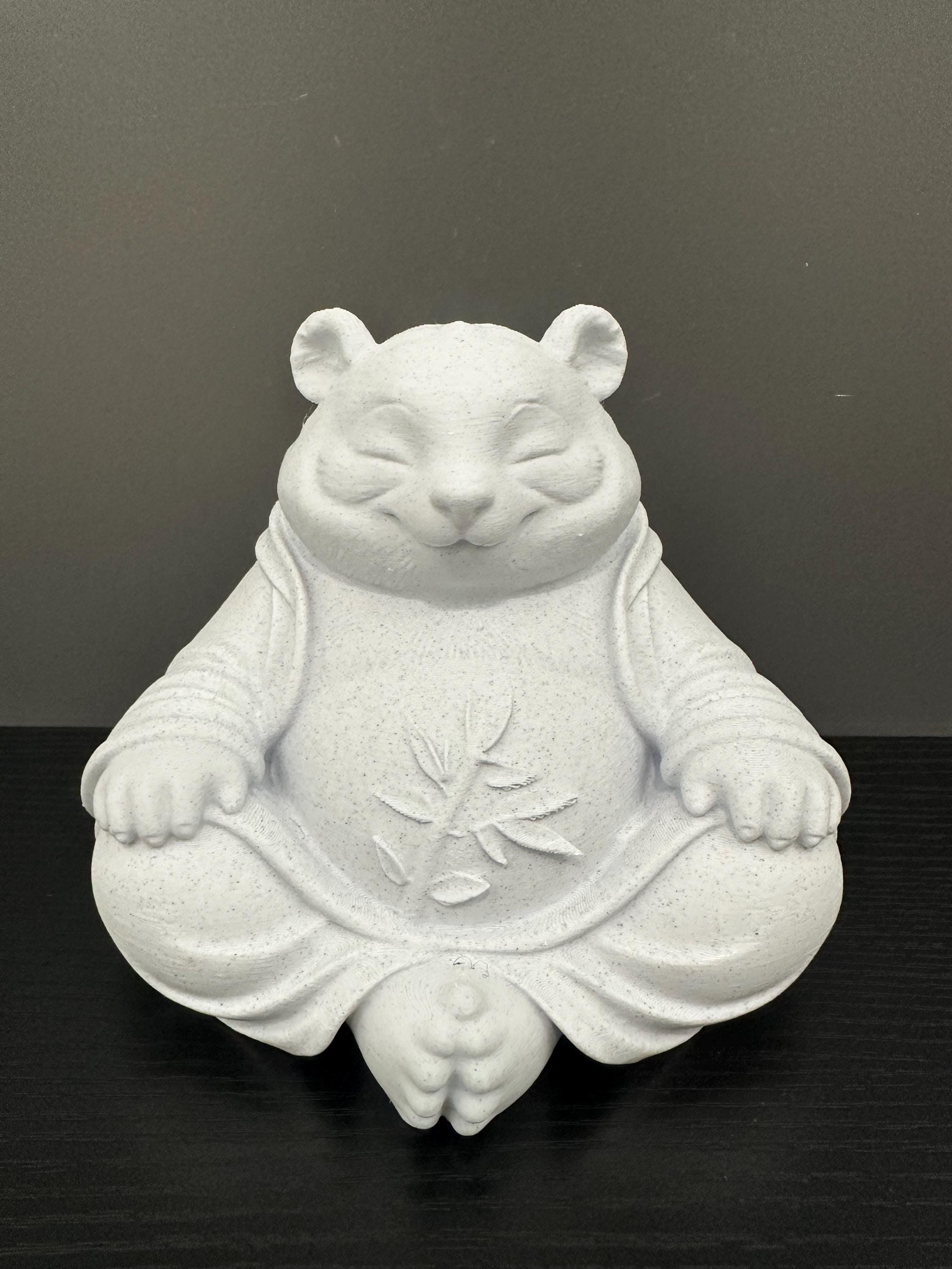 Buddha Panda Zen Meditation Statue - Peaceful Panda Sculpture - Yoga Decor - Meditation Room Decor - Cute Panda Figurine - Desk Decor 6”