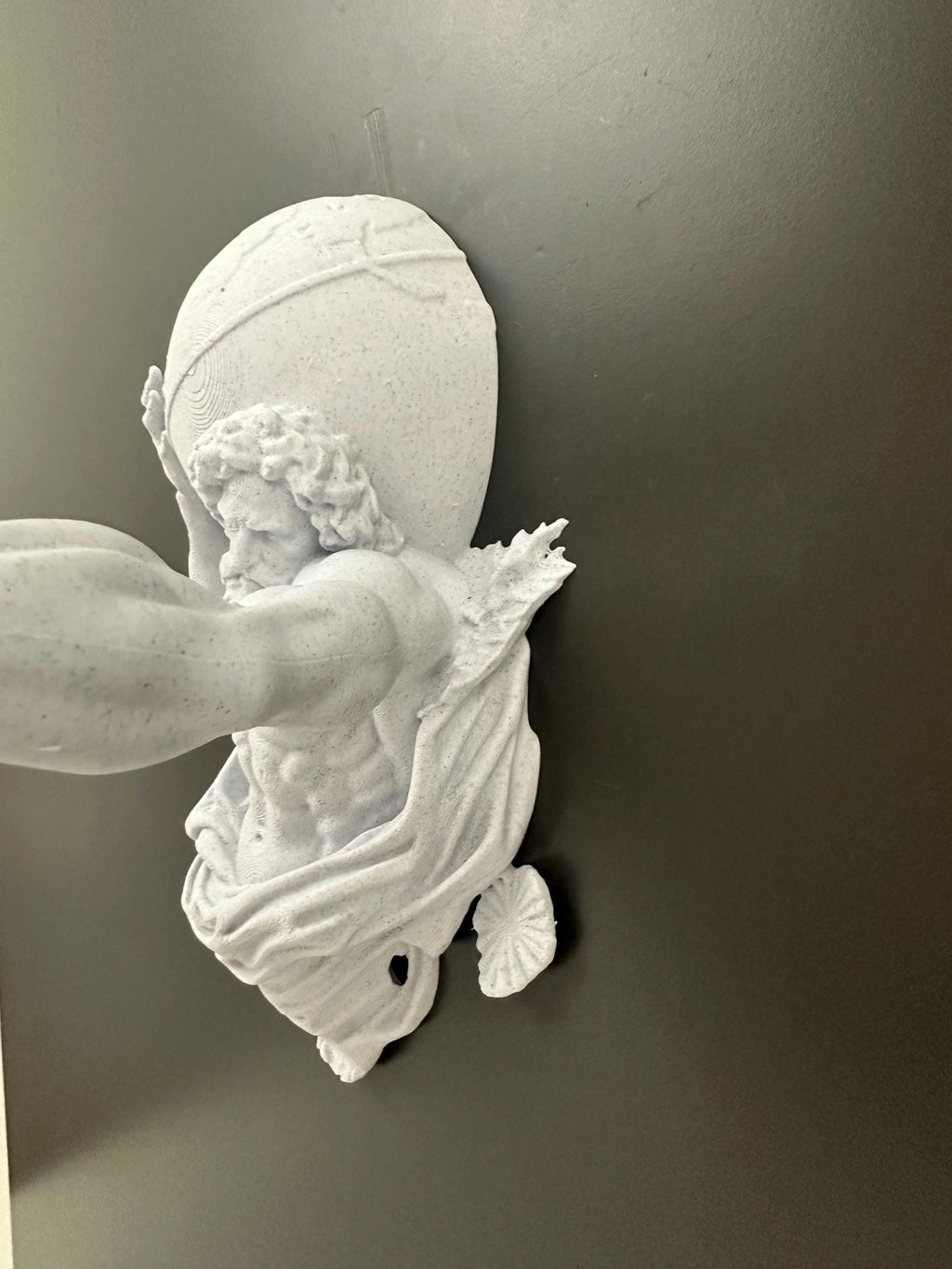 Atlas Hand Towel Holder - Greek Statue Wall Decor - Roman Sculpture Bathroom Mythology Rack - Man Cave Decor