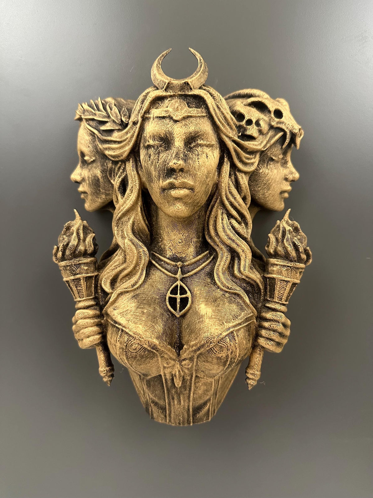 Triple Goddess Hecate Wall Sculpture