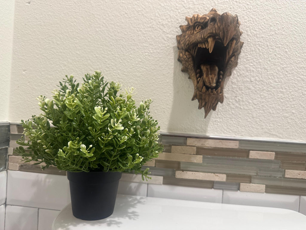 Fantasy Dragon Wall Sculpture — Gold Finish