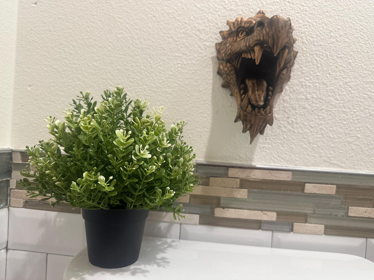 Fantasy Dragon Wall Sculpture — Gold Finish