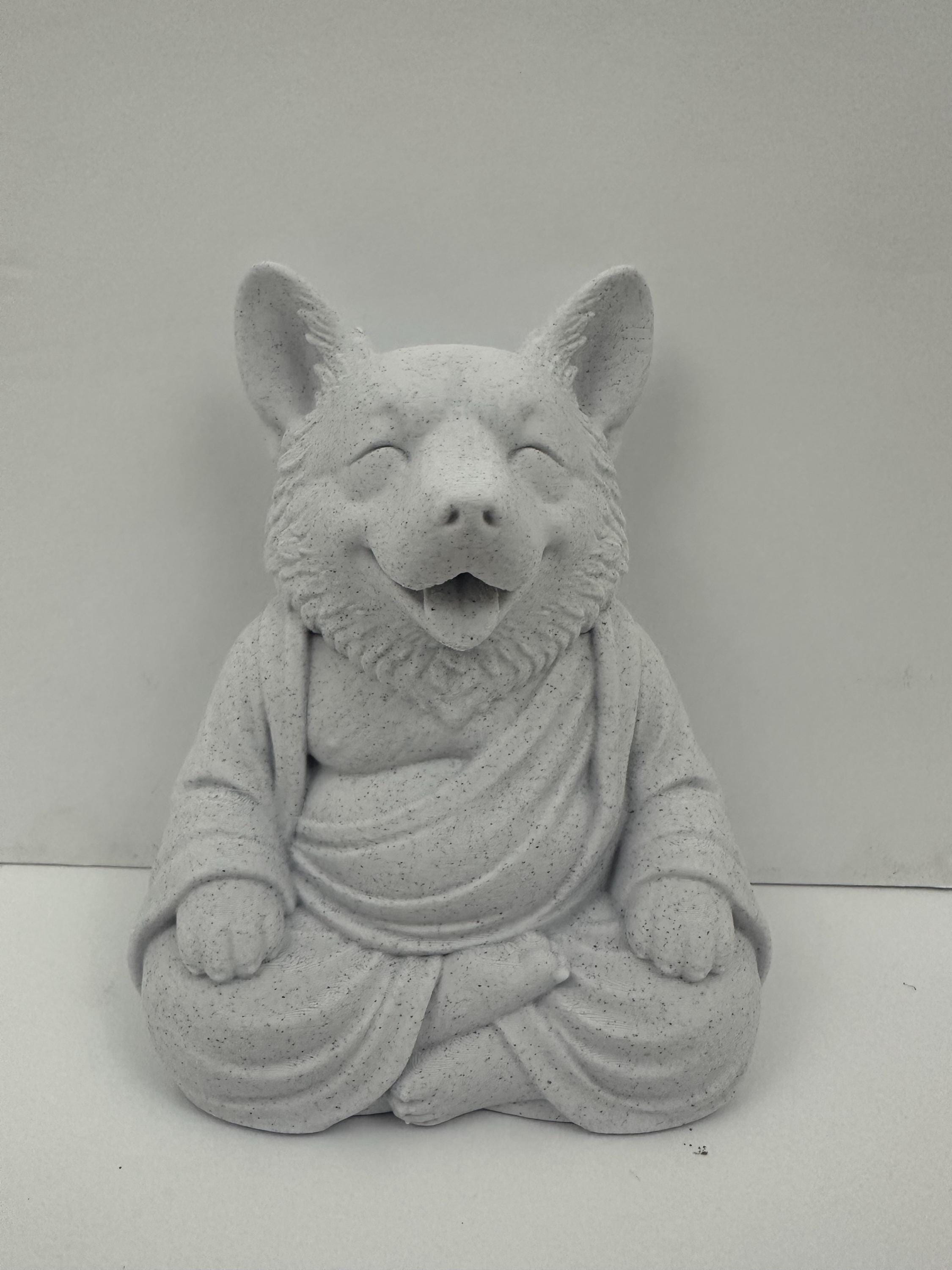 Corgi Buddha Statue | Meditating Corgi Figurine | Zen Dog Decor | Yoga Dog Sculpture | Dog Lover Gift | Mindfulness Home Decor 6”