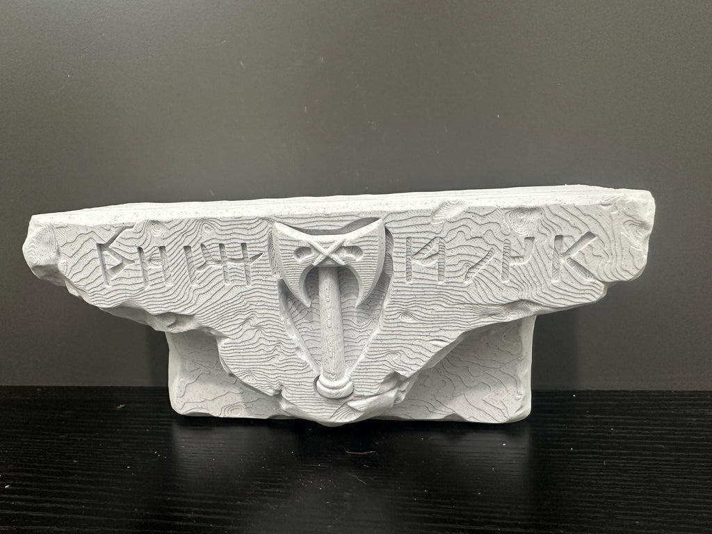 Viking Rune Wall Shelf - Norse Runestone Decor Stone Style Floating Shelf Nordic Mythology Wall Decor Pagan Home Decor 8.5x4x3”