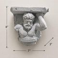 Atlas Titan Wall Shelf Bracket | Greek Statue Shelf Support | Stone Style Decor | Mythology Wall Mount | Ancient Relic Sculpture 8”