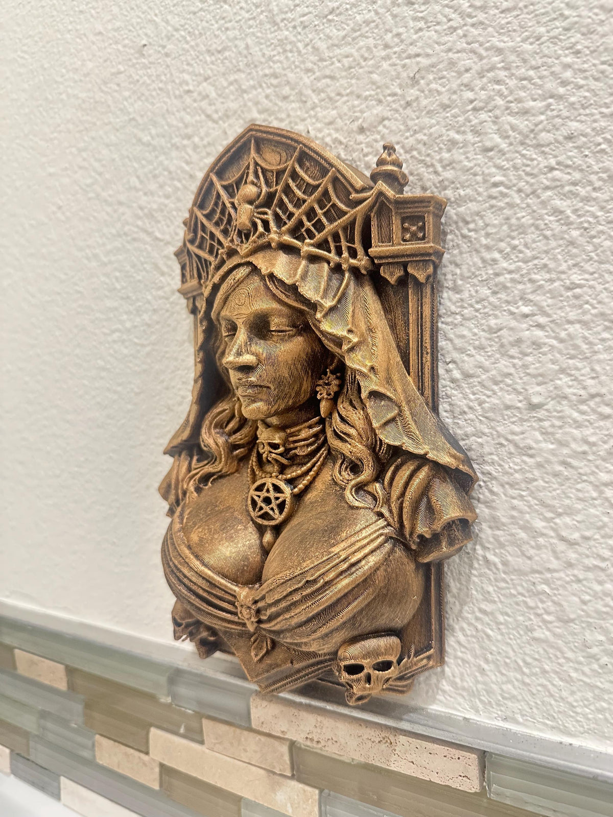 Gothic Widow Queen Wall Sculpture
