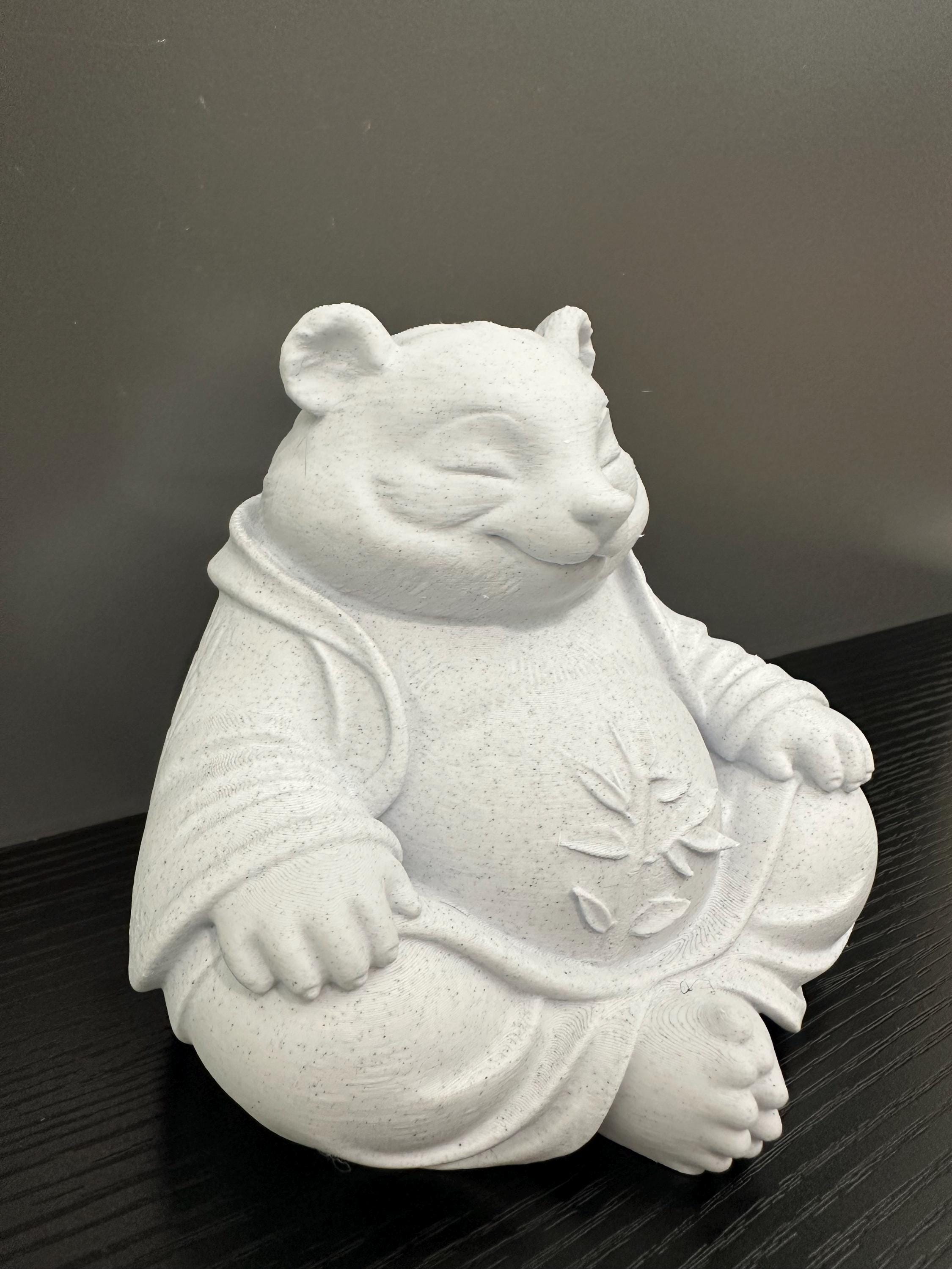 Buddha Panda Zen Meditation Statue - Peaceful Panda Sculpture - Yoga Decor - Meditation Room Decor - Cute Panda Figurine - Desk Decor 6”