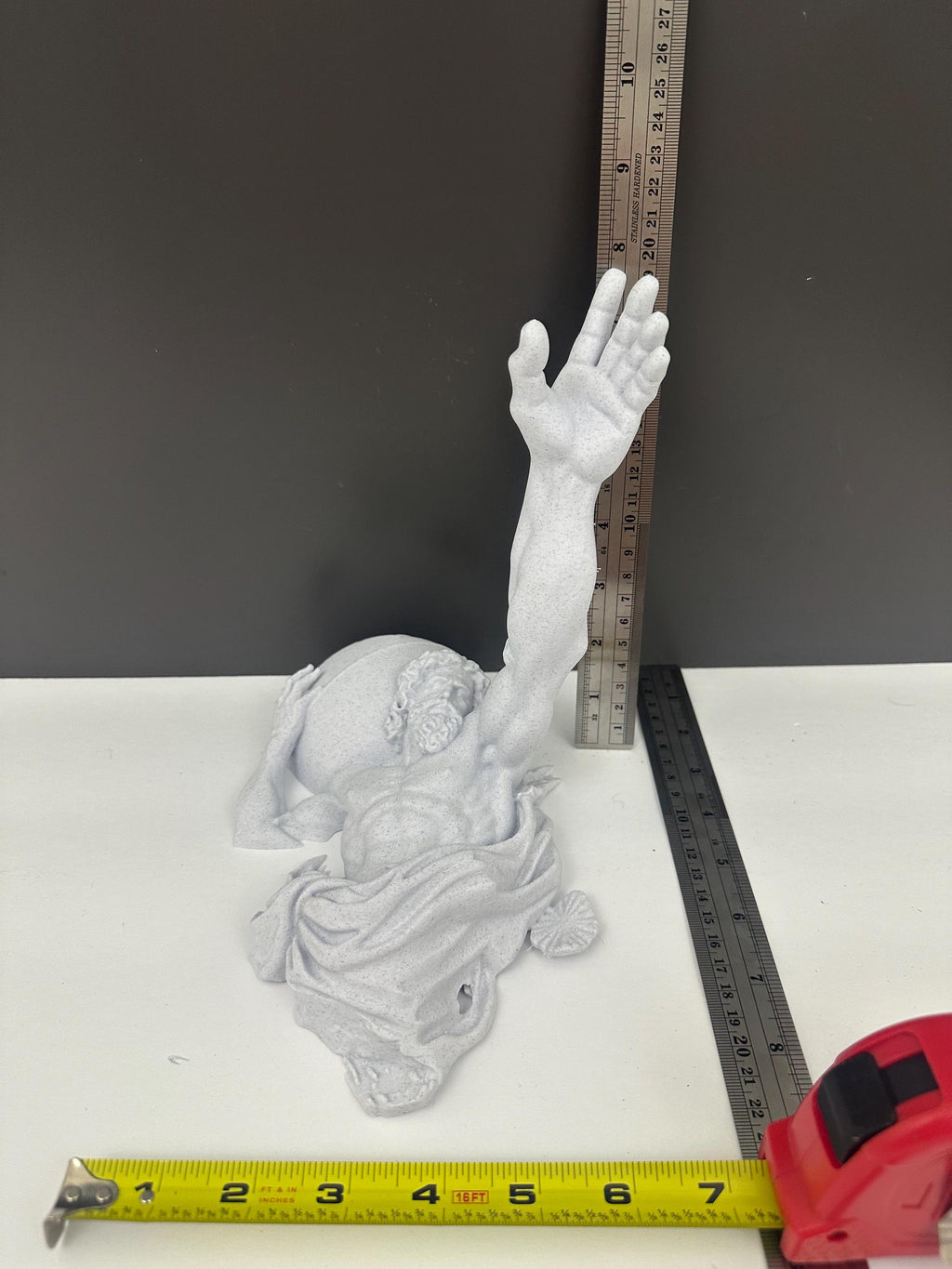 Atlas Hand Towel Holder - Greek Statue Wall Decor - Roman Sculpture Bathroom Mythology Rack - Man Cave Decor