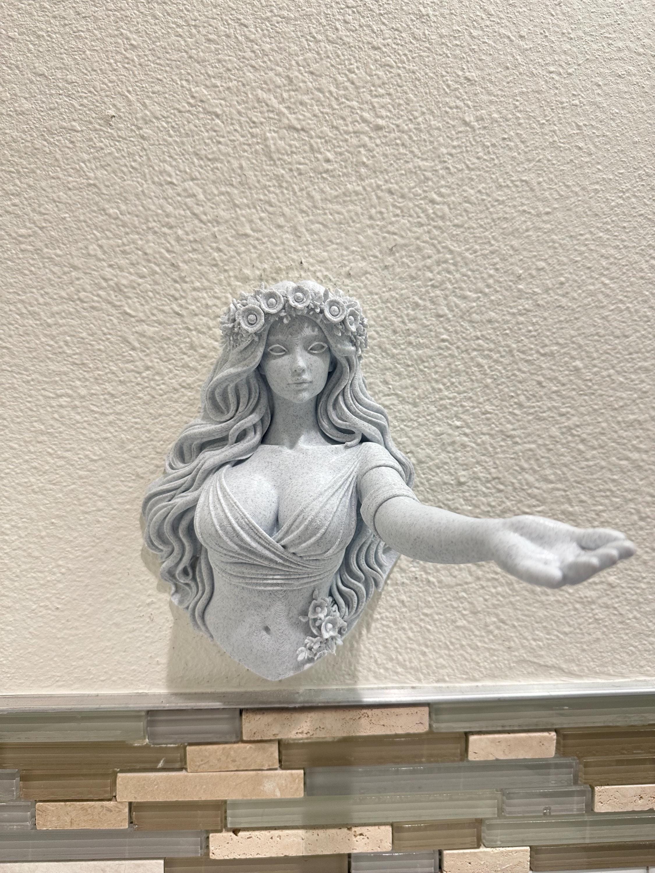 Persephone Greek Goddess Wall Hand Towel Holder Mount - Greek Mythology Bathroom Decor - Classical Roman Wall Sculpture - Hand Towel Hook 9”