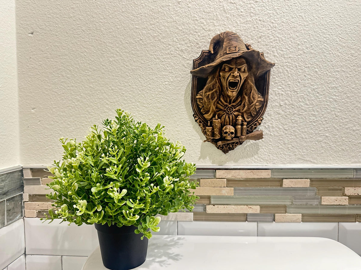 Gothic Witch Wall Plaque Horror Decor