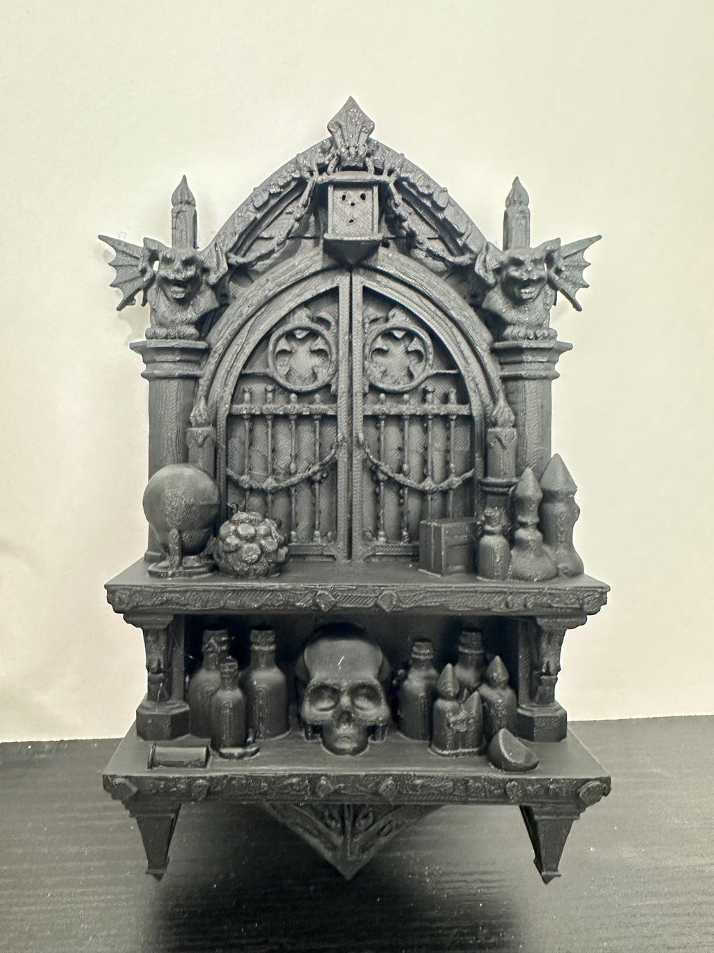 Gothic Cathedral Wall Shelf Skull Decor
