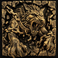 Fenrir Wolf Breaking Chains Wall Relief
