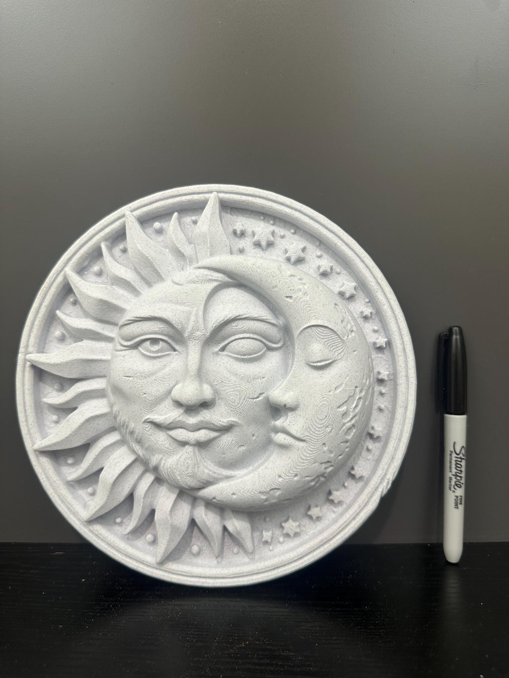 Sun and Moon Wall Plaque - Celestial Decor Yin Yang Wall Art - Boho Home Decor - Astrology Wall Hanging - Patio Garden Art 9x9x2”