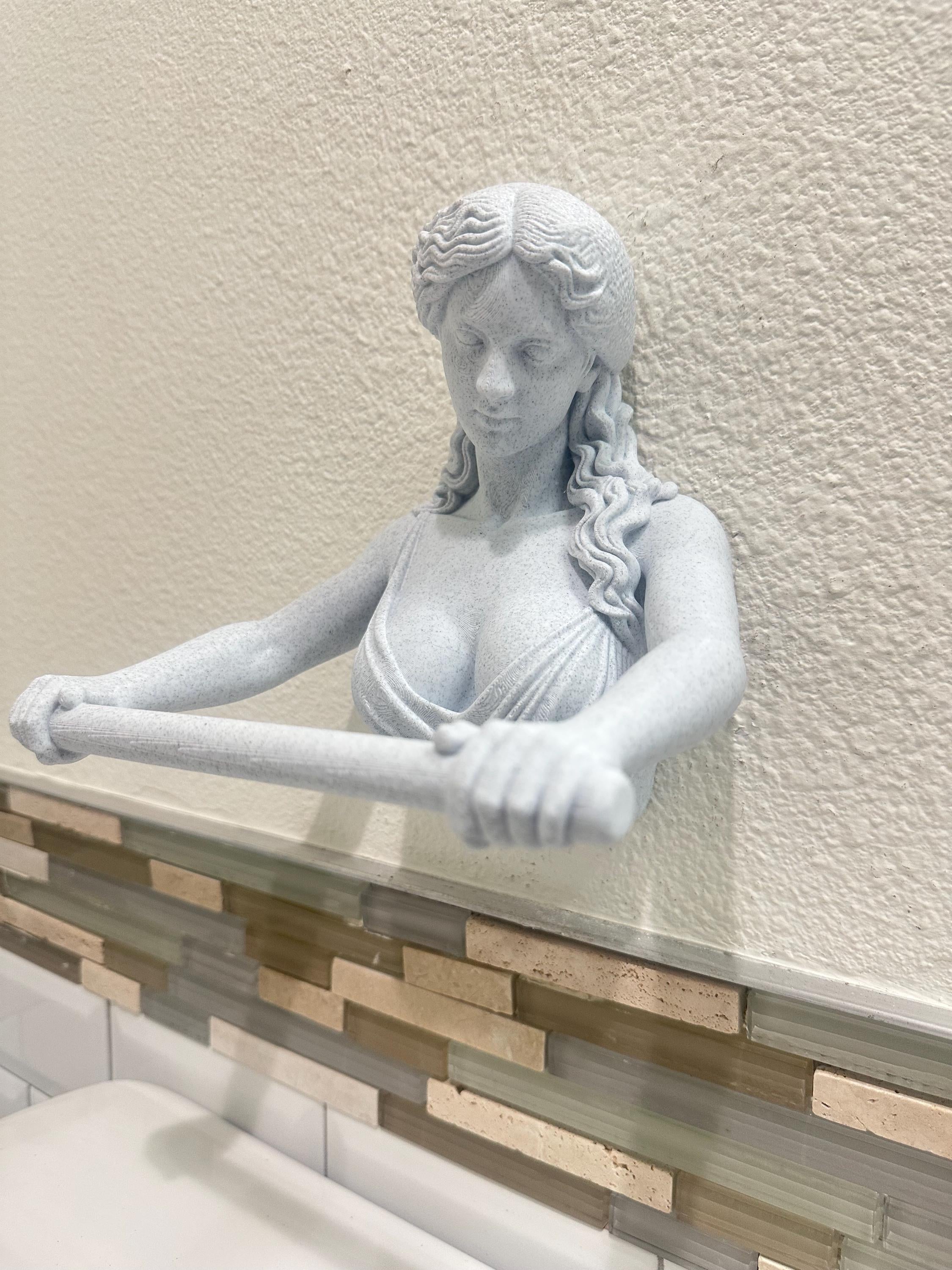 Greek Goddess Hand Towel Holder - Classical Bathroom Wall Decor - Greek Statue Towel Bar - Elegant Bath Art - Ancient Roman Statue 9”