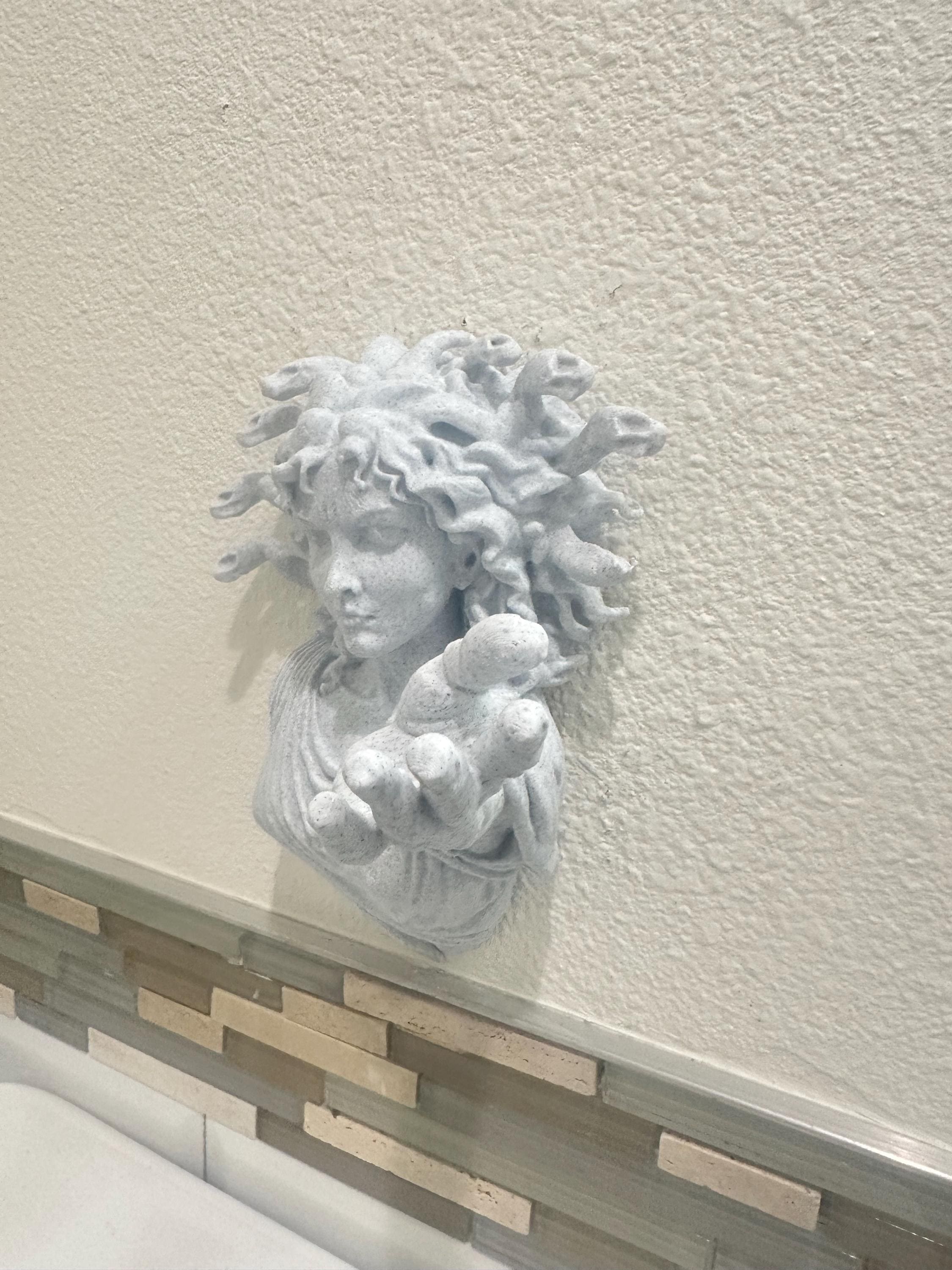 Medusa Hand Towel Holder - Greek Mythology Bathroom Wall Sculpture - Gothic Home Decor - Bathroom Decor Towel Hook - Gorgon Head of Snakes
