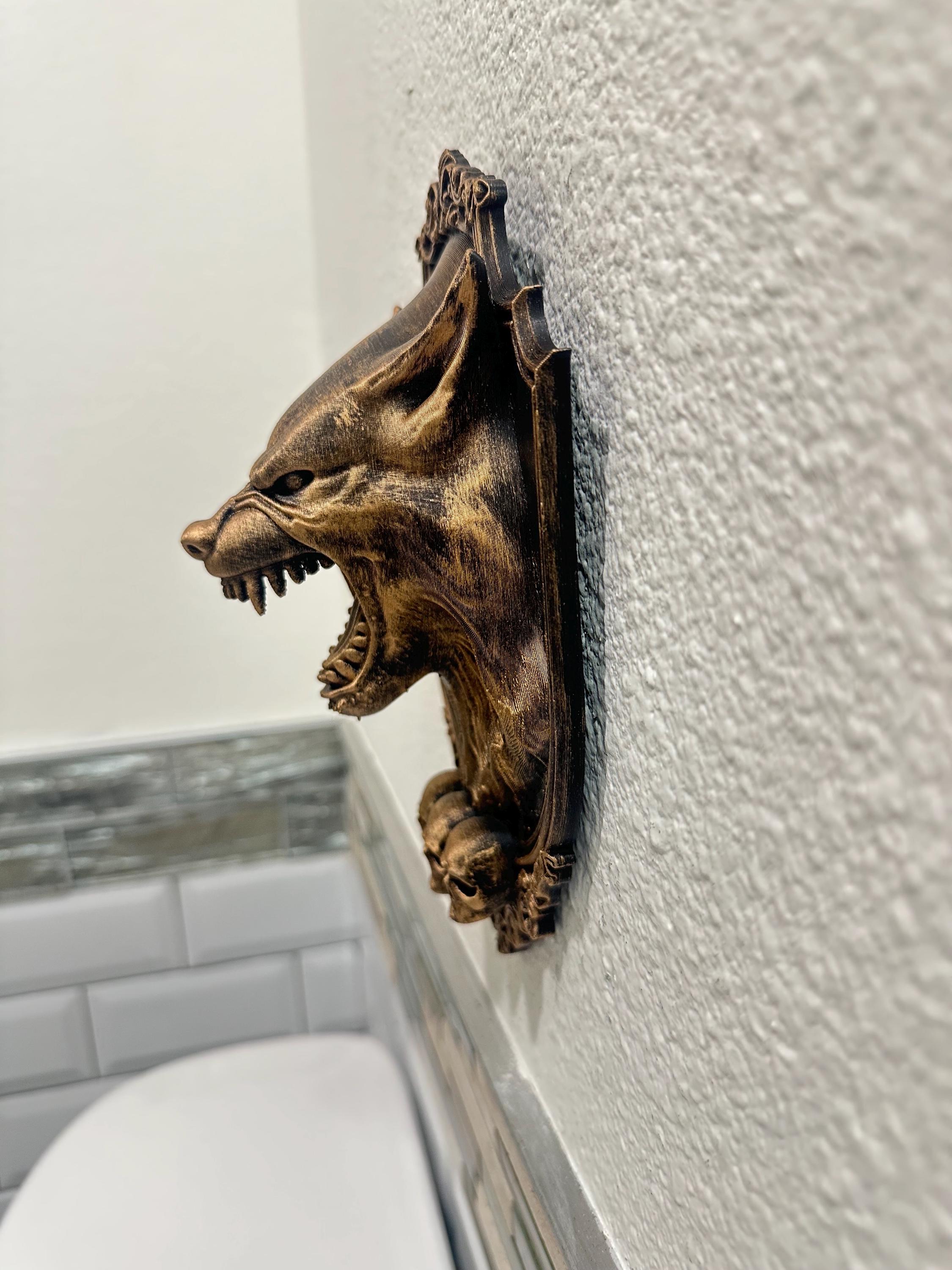 Werewolf Wall Mount - Gothic Wolf Head Wall Decor - Horror Home Art - Dark Fantasy Wall Plaque - Hand Painted