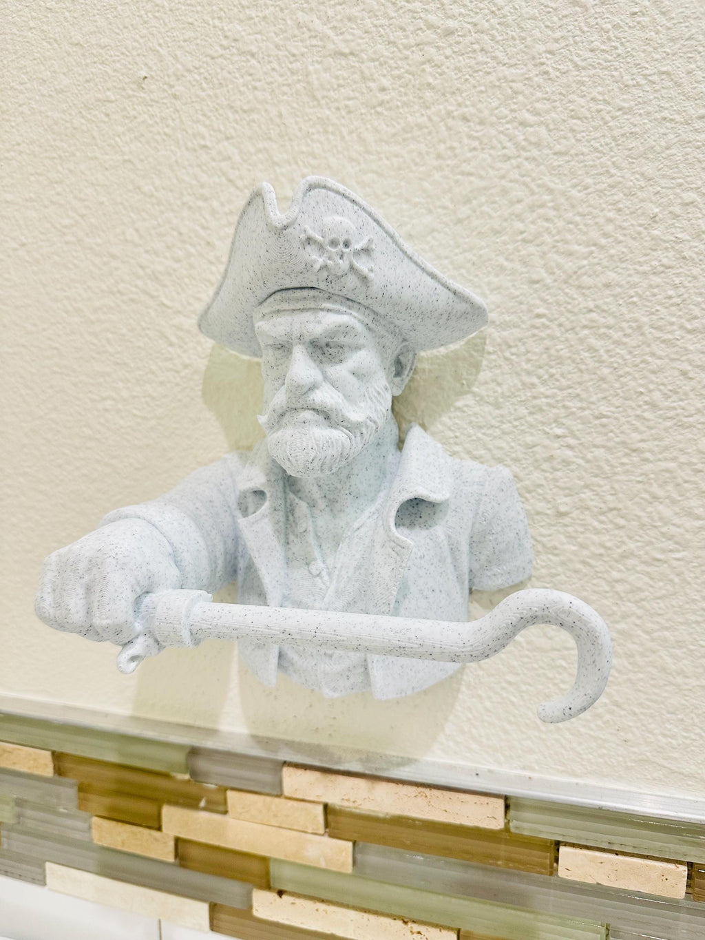 Pirate Hand Towel Holder - Nautical Bathroom Decor - Coastal Wall Sculpture - Maritime Beach House Decor