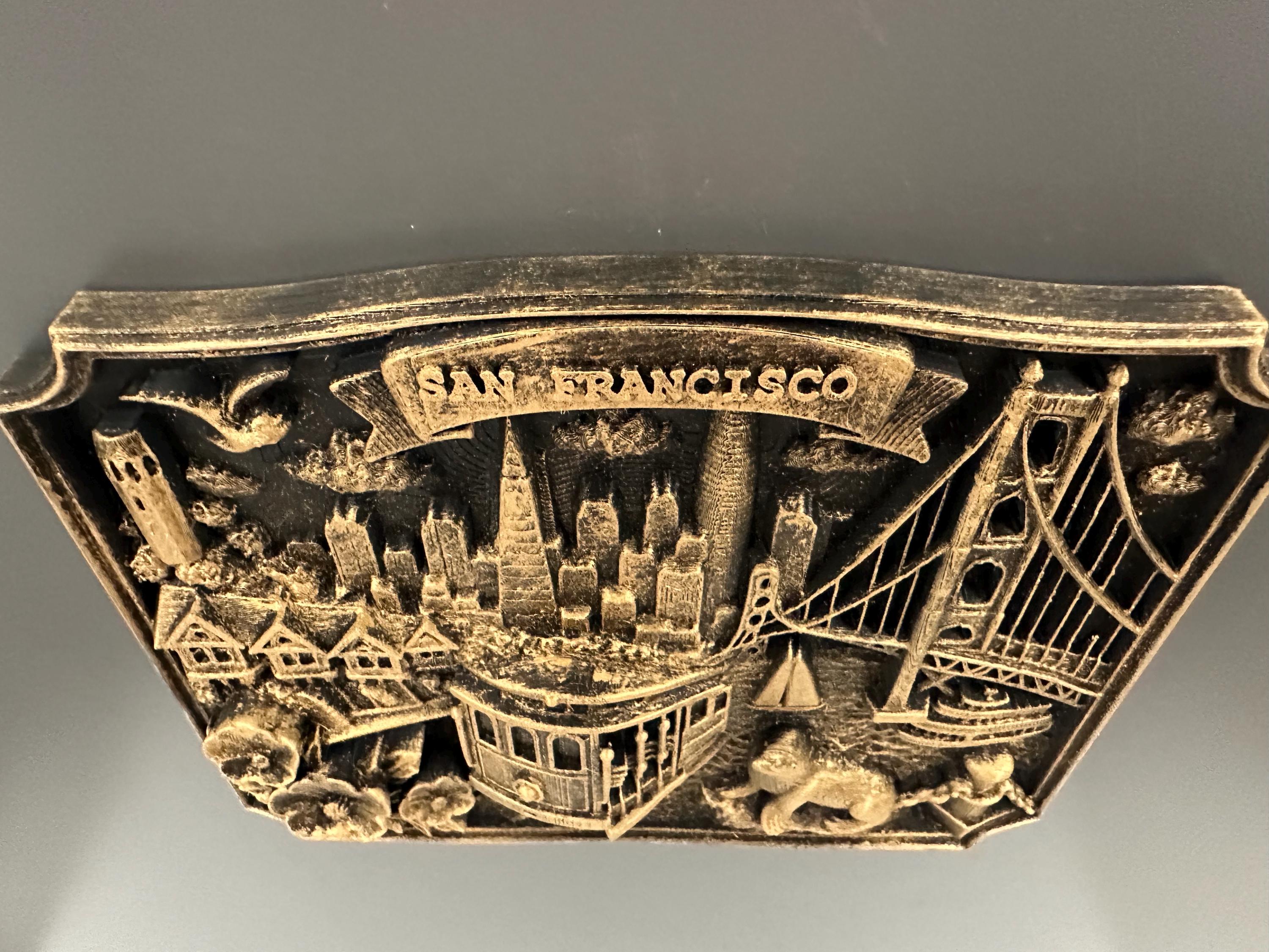 San Diego Skyline Wall Art - Handcrafted Relief Sculpture - Navy Carrier Ship Plaque - California Coastal Decor - Housewarming Gift