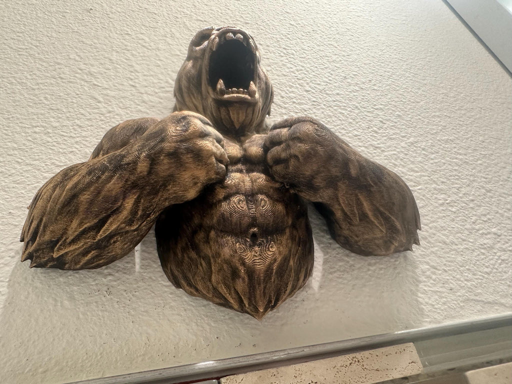 Roaring Gorilla Wall Sculpture