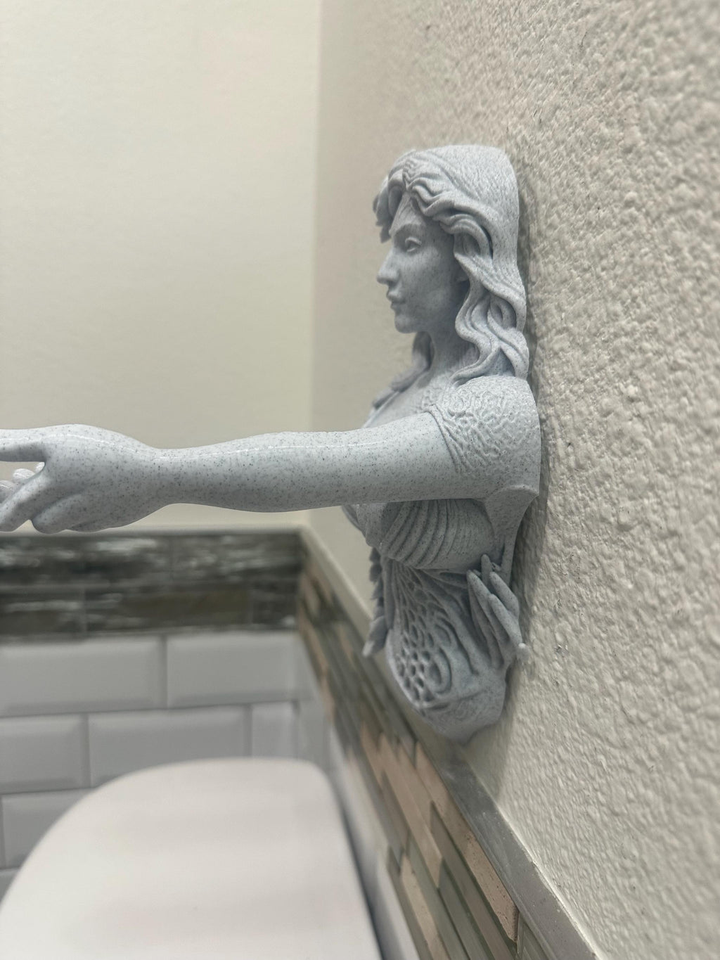 Persephone Goddess Wall Hand Towel Holder - Greek Mythology Bathroom Decor - Classical Wall Sculpture - Hand Towel Hook 9”