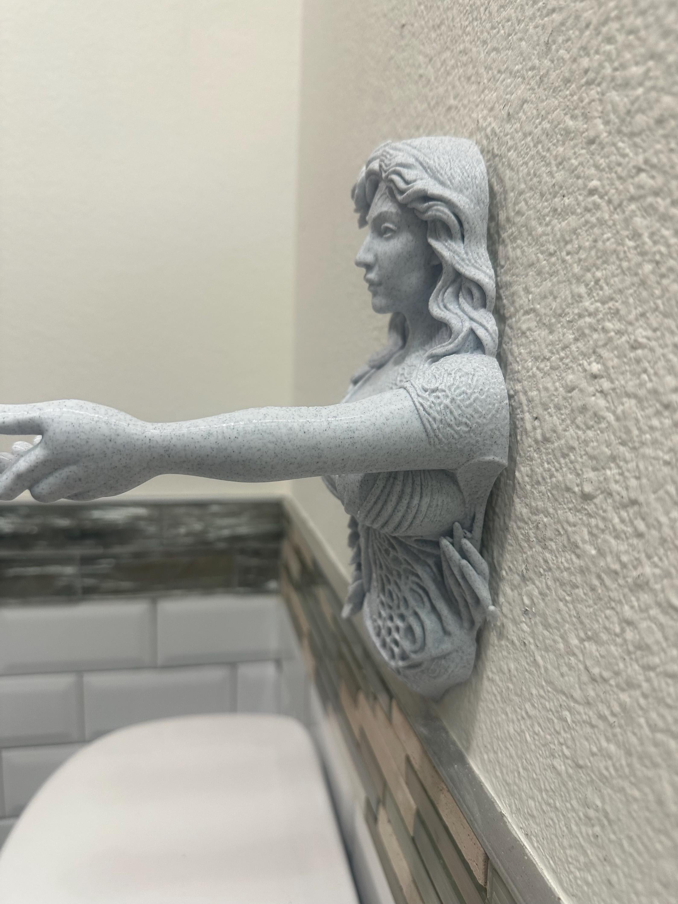 Persephone Goddess Wall Hand Towel Holder - Greek Mythology Bathroom Decor - Classical Wall Sculpture - Hand Towel Hook 9”
