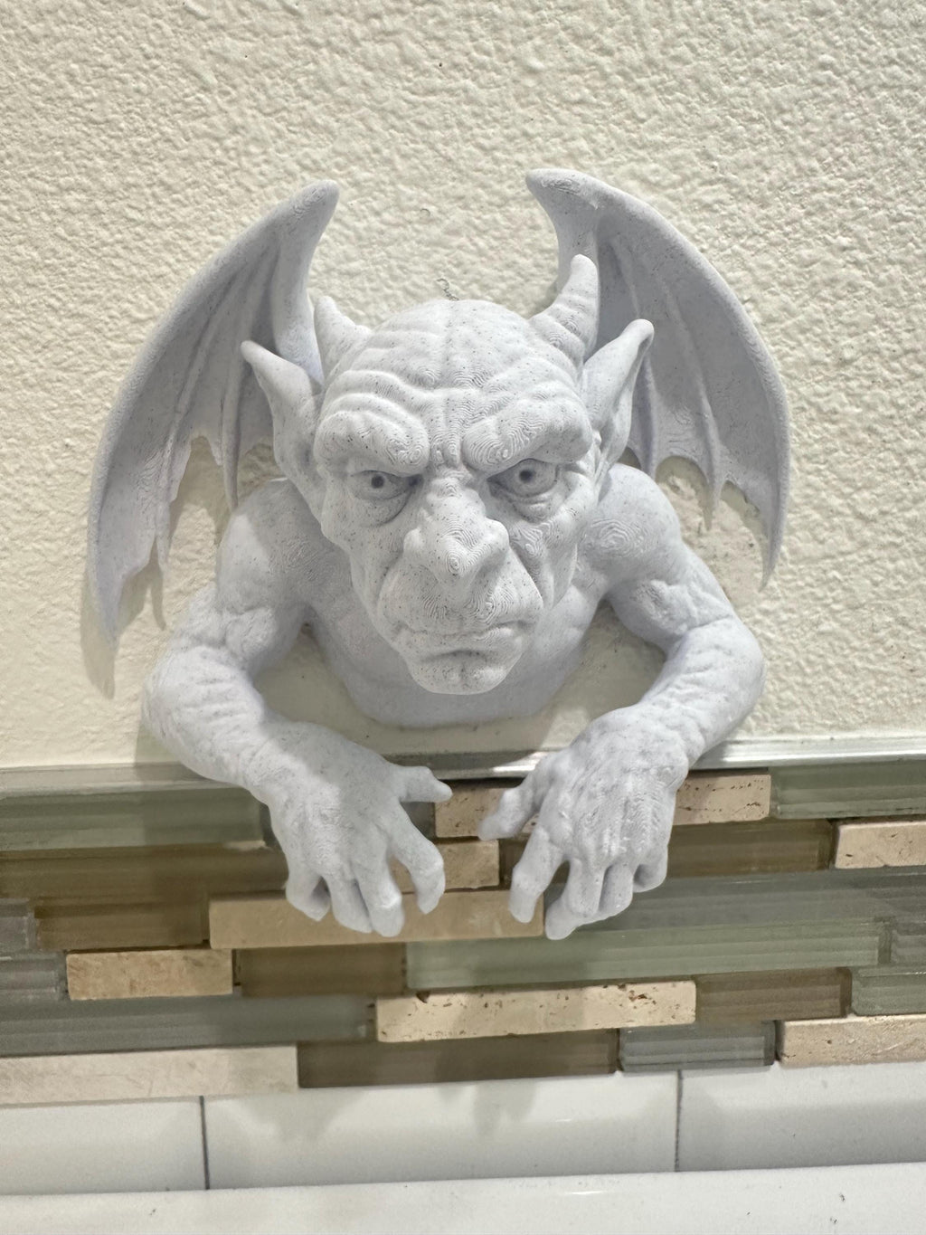 Gargoyle Wall Mount Hanging Sculpture 8x8x4 - Fantasty Creature Gothic Wall Home Decor Statue