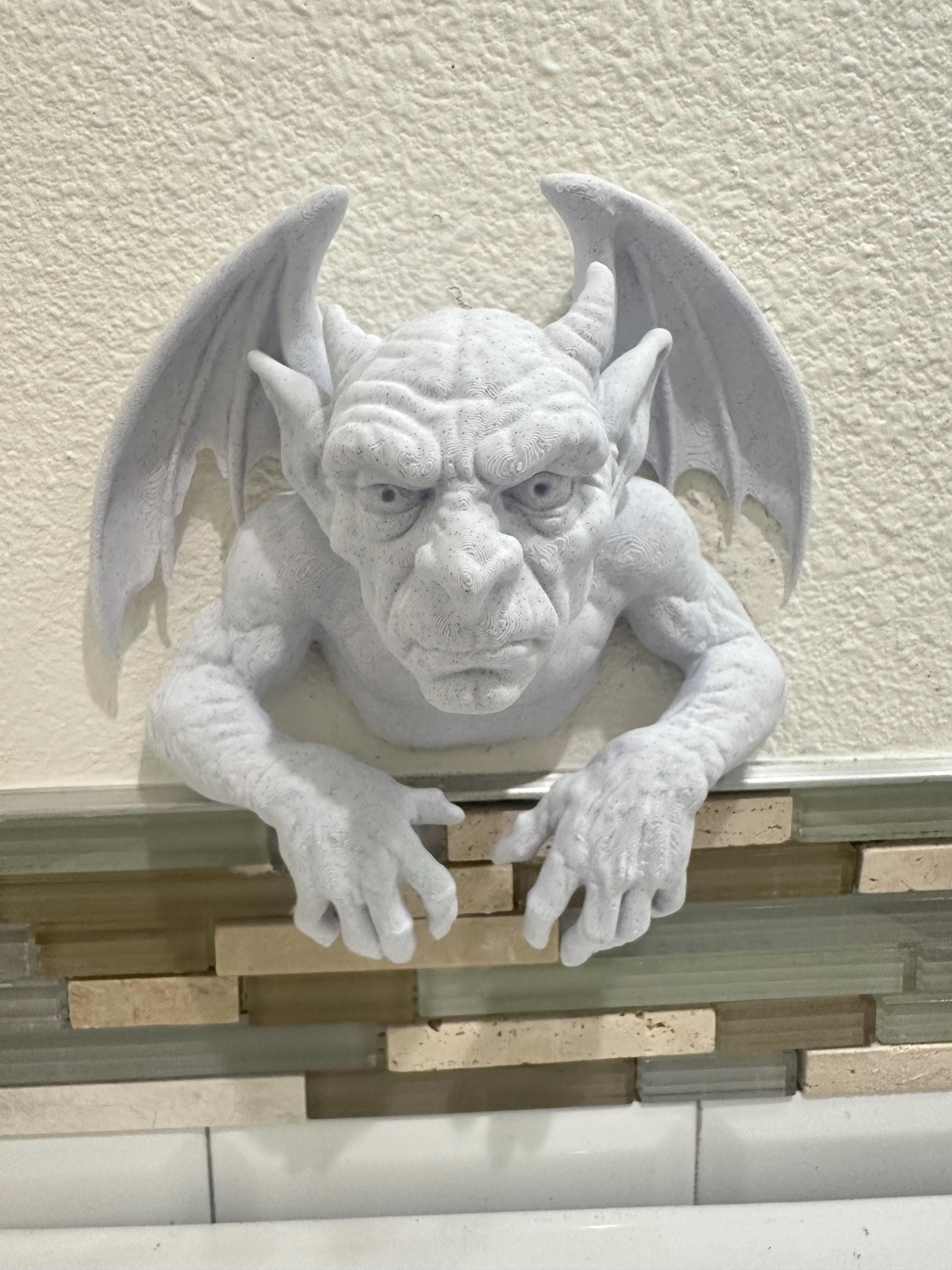 Gargoyle Wall Mount Hanging Sculpture 8x8x4 - Fantasty Creature Gothic Wall Home Decor Statue