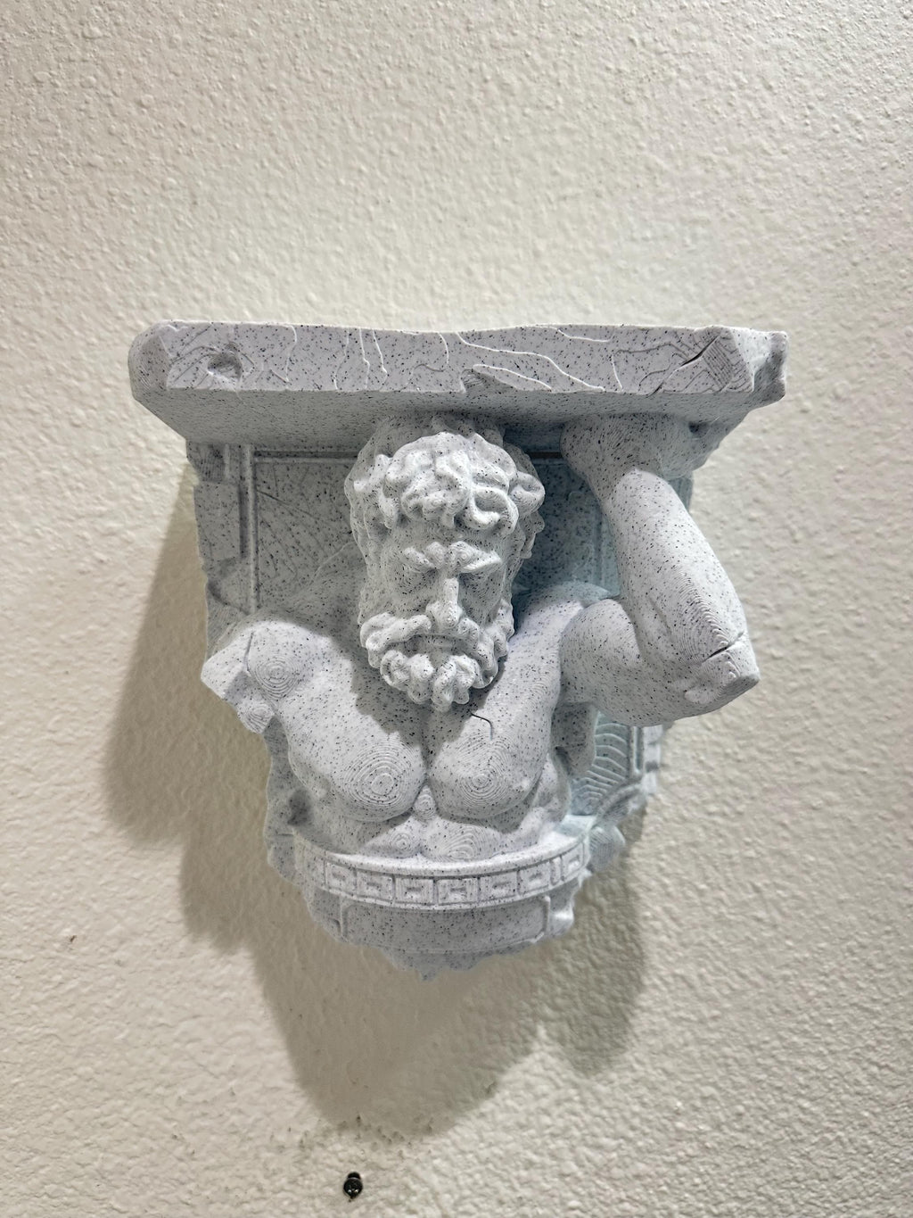 Atlas Titan Wall Shelf Bracket | Greek Statue Shelf Support | Stone Style Decor | Mythology Wall Mount | Ancient Relic Sculpture 8”