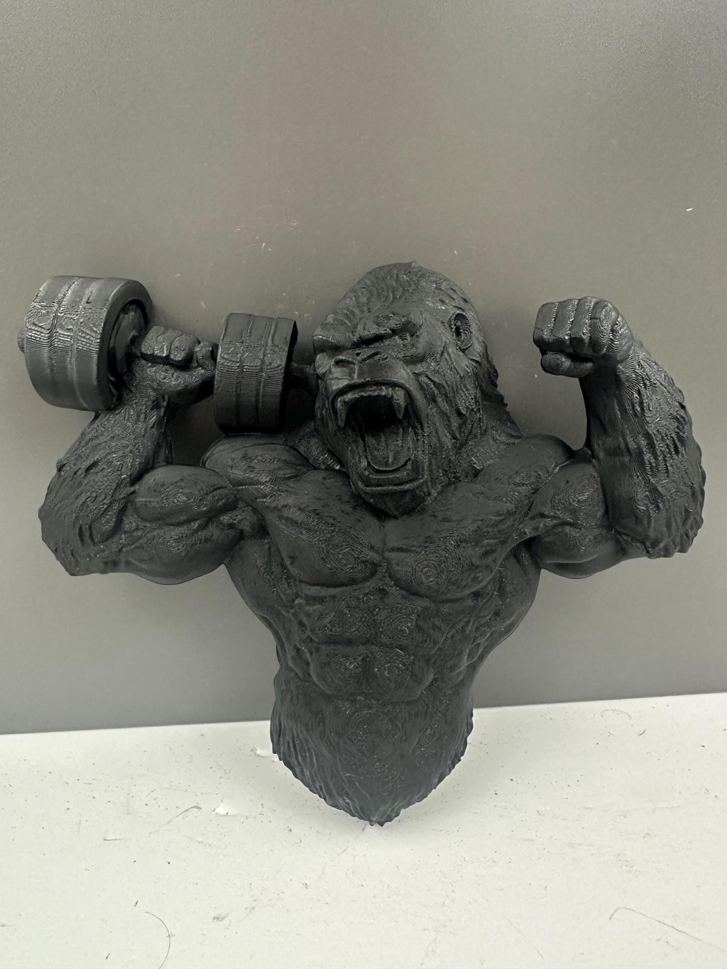 Flexing Gorilla Wall Mount with Dumbbell