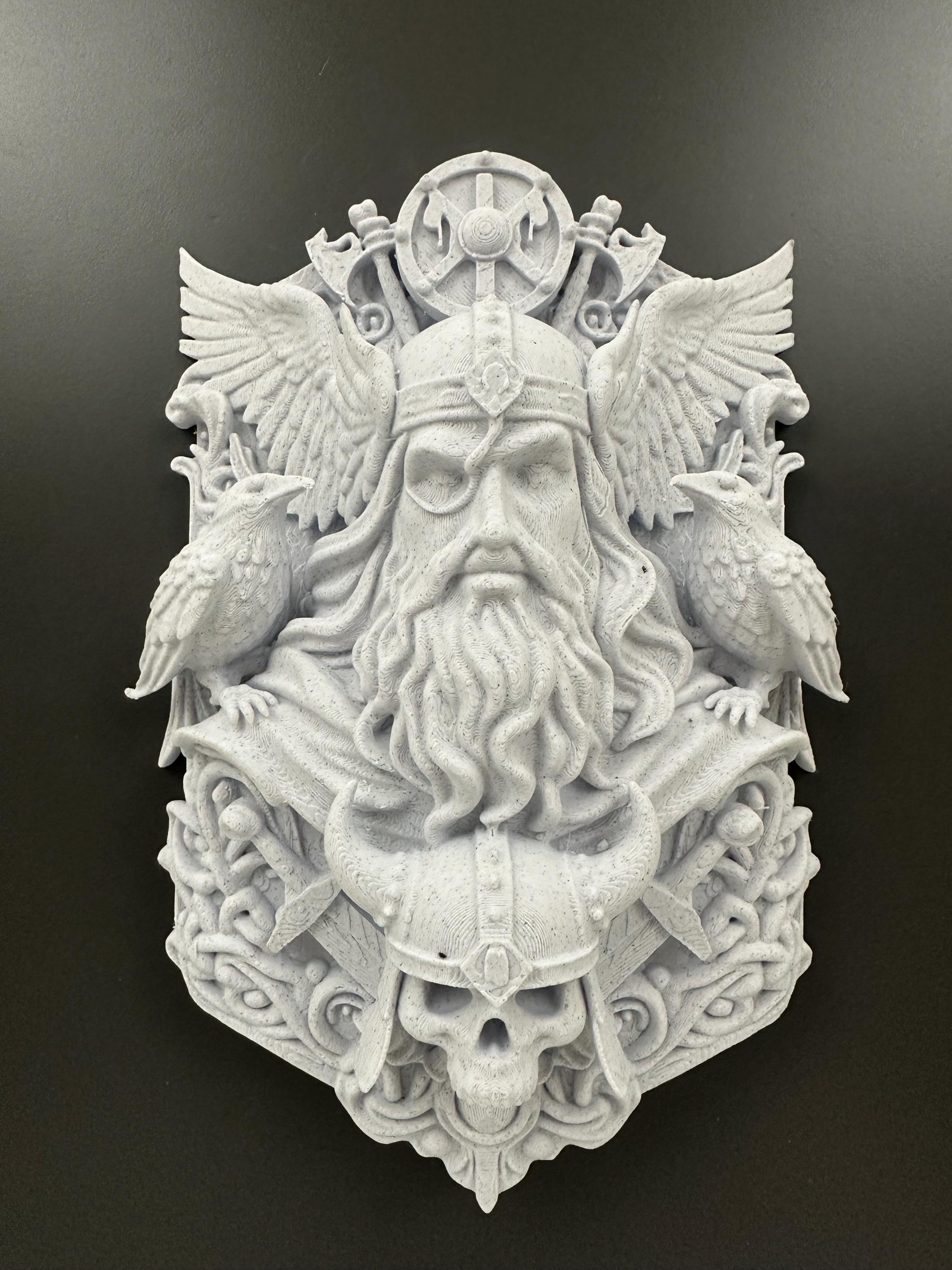 Odin Raven Wall Sculpture - Viking Norse God Wall Decor - Nordic Raven Plaque - Gothic Viking Wall Art - Odin Ravens Huginn Muninn Decor 9”