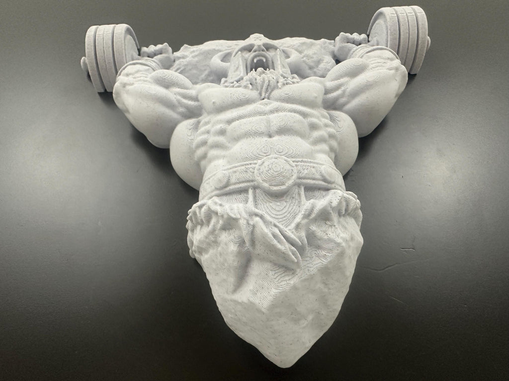 Viking Wall Decor Barbell Sculpture - Gym Wall Art - Norse Warrior Fitness Decor - Bodybuilding Wall Hanging - Weightlifting Gift