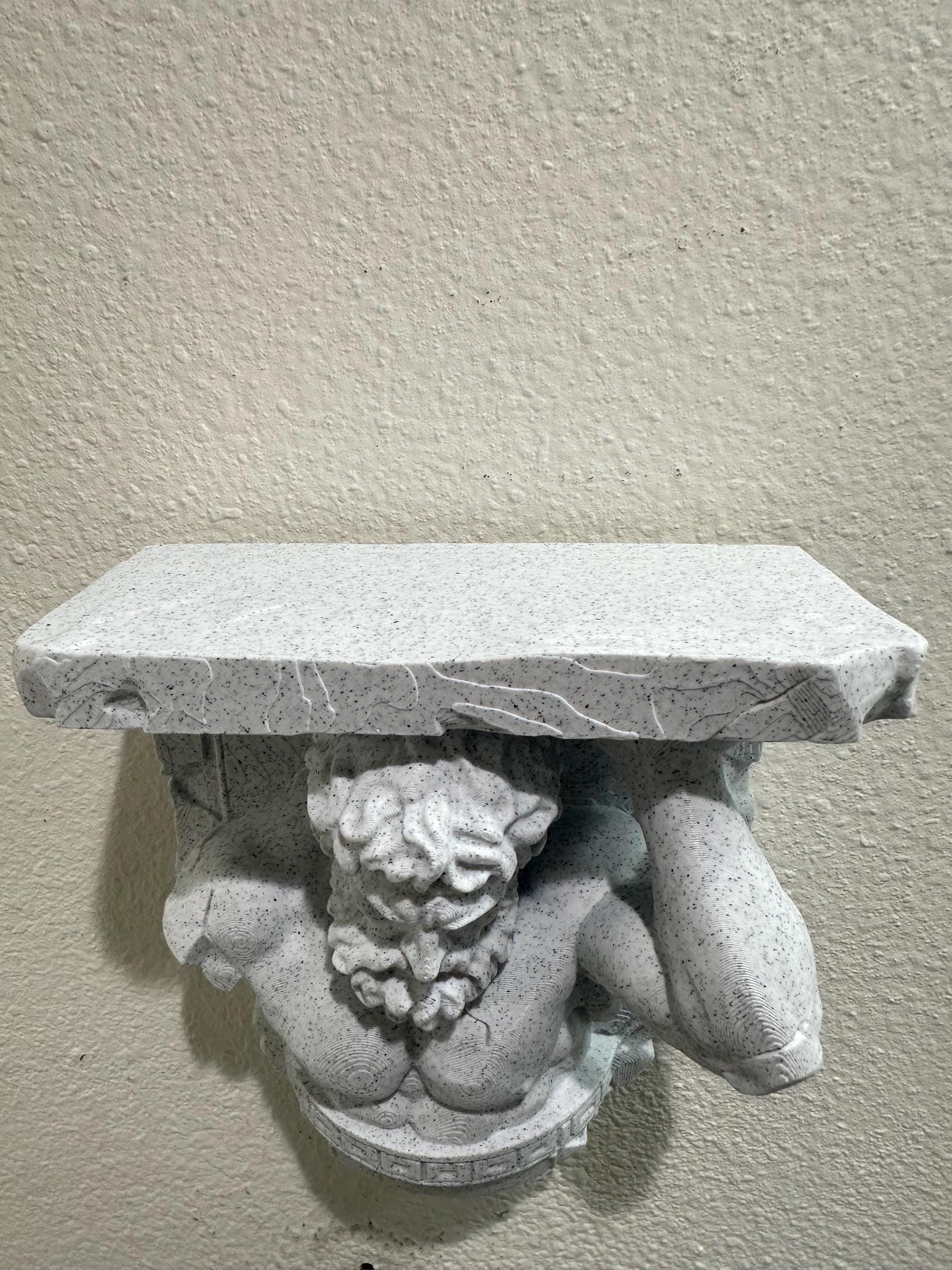 Atlas Titan Wall Shelf Bracket | Greek Statue Shelf Support | Stone Style Decor | Mythology Wall Mount | Ancient Relic Sculpture 8”