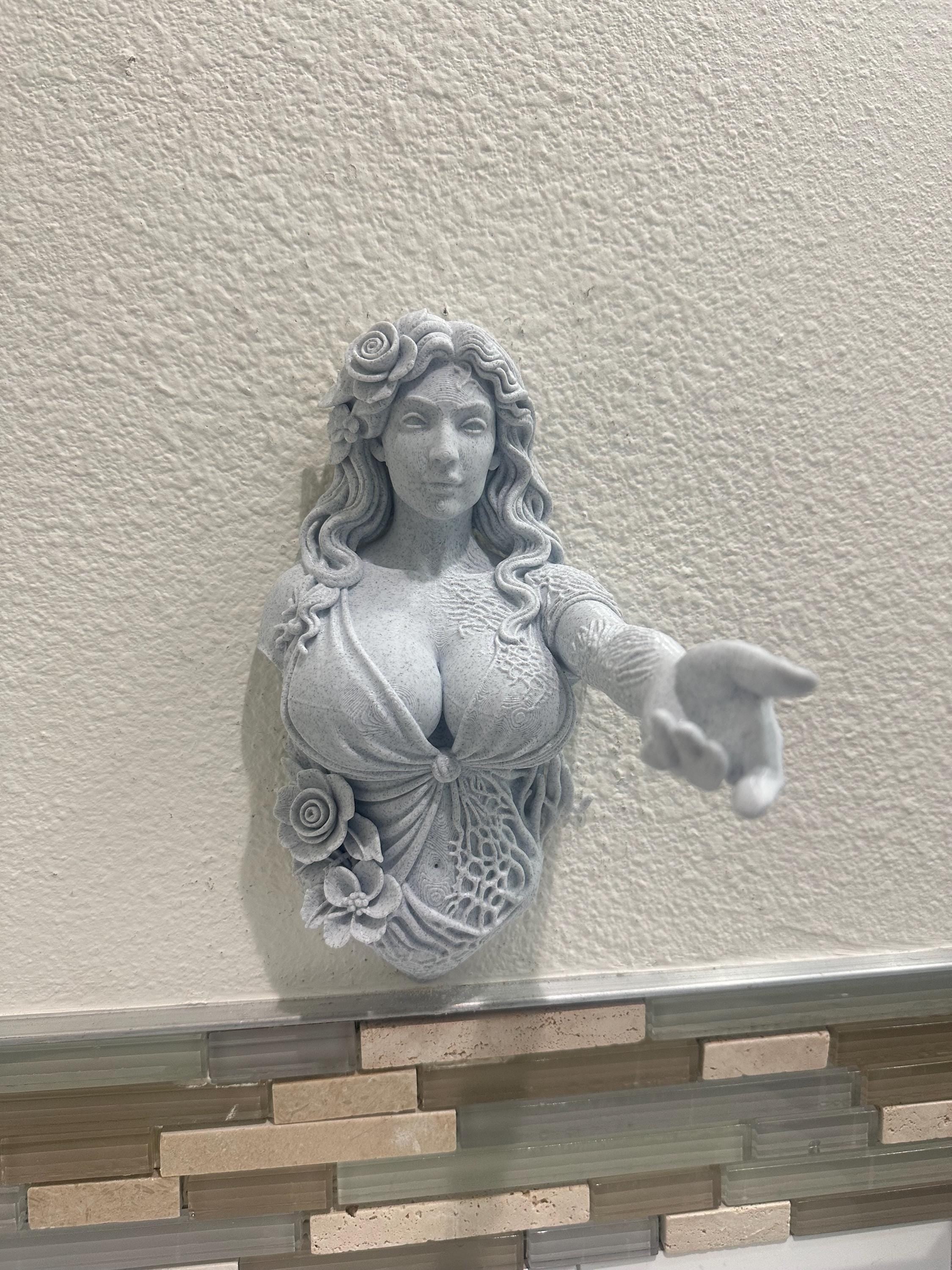Persephone Goddess Wall Hand Towel Holder - Greek Mythology Bathroom Decor - Classical Wall Sculpture - Hand Towel Hook 9”