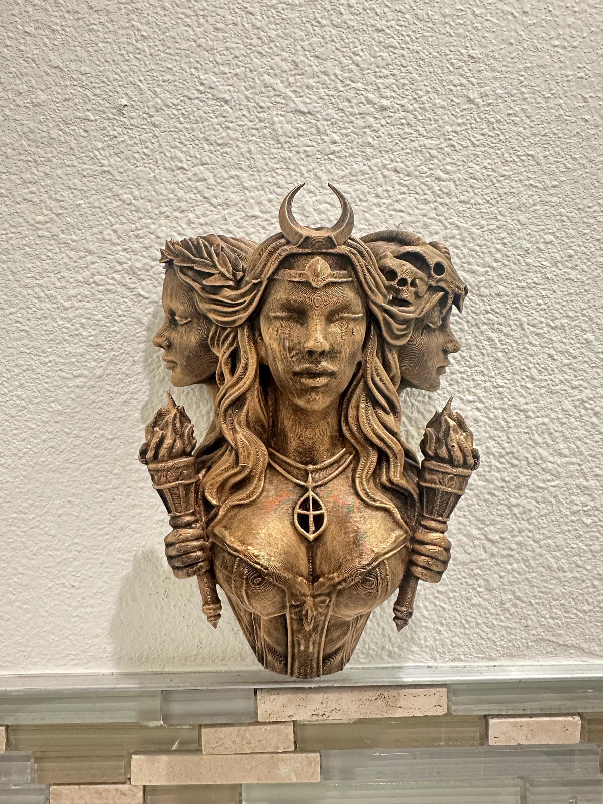 Triple Goddess Hecate Wall Sculpture