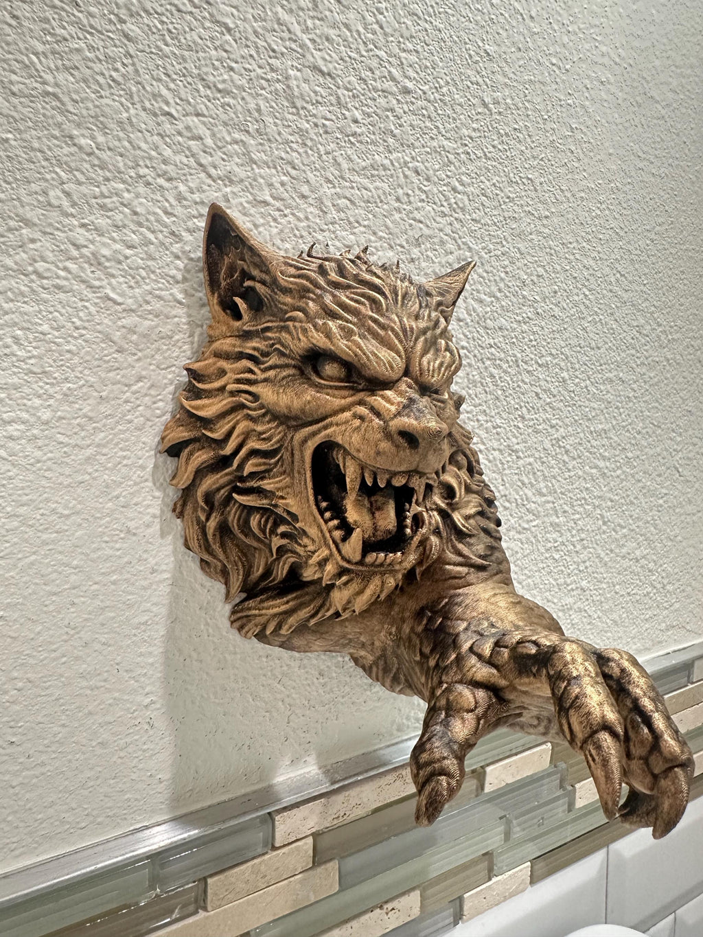 Gothic Werewolf Wall Sculpture