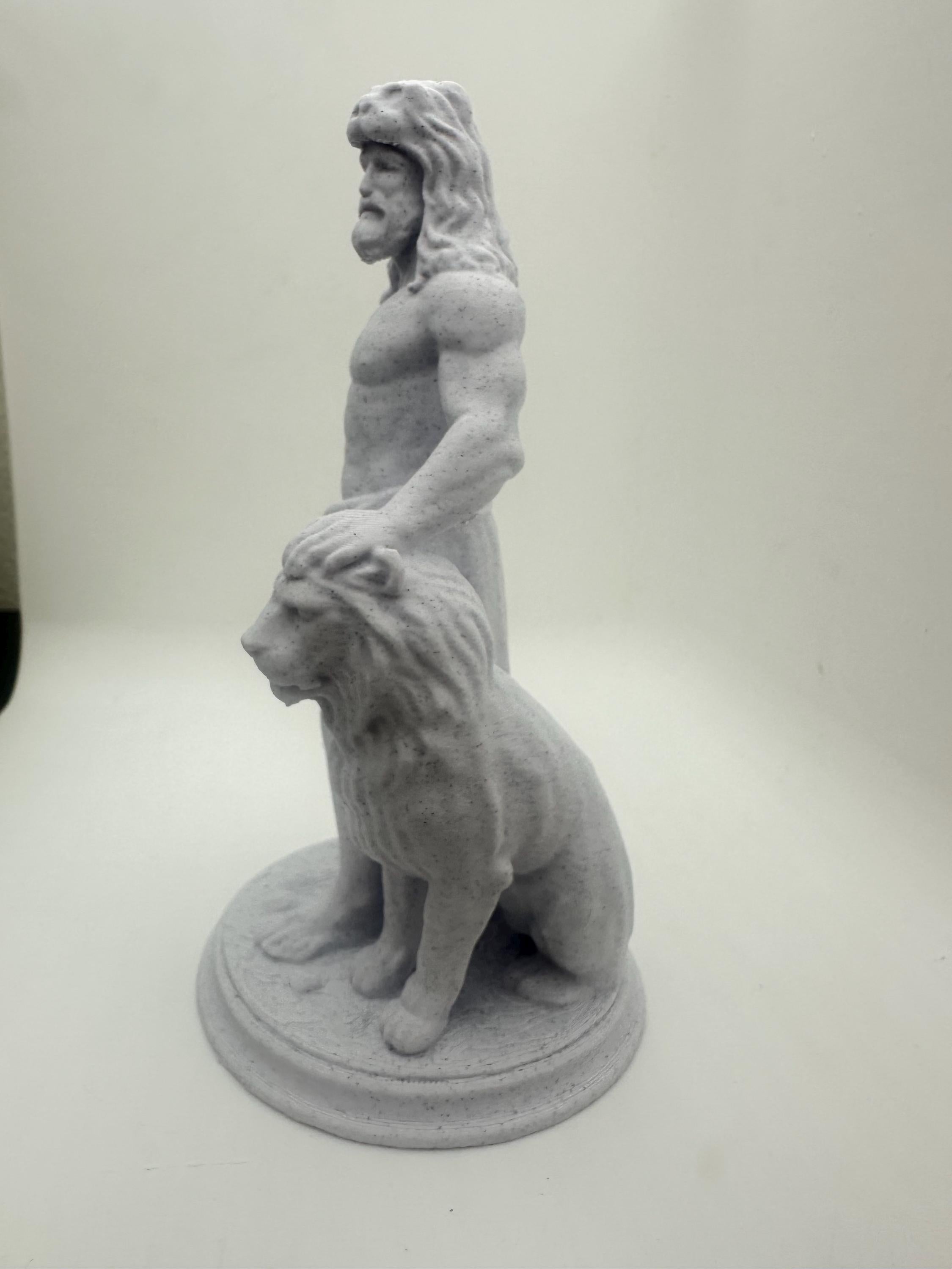 Hercules With Lion Statue 6” - Greek Mythology Warrior Figurine Sculpture Home Decor Figure