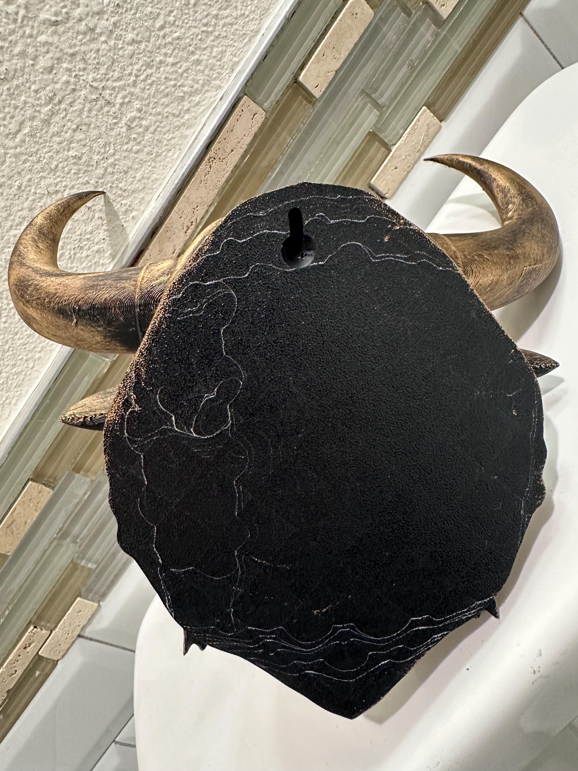 Minotaur Bull Head Wall Mount - Mythical Beast - Hand Painted Antique Gold - Fantasy Wall Art - Man Cave Home Decor 9x8x5
