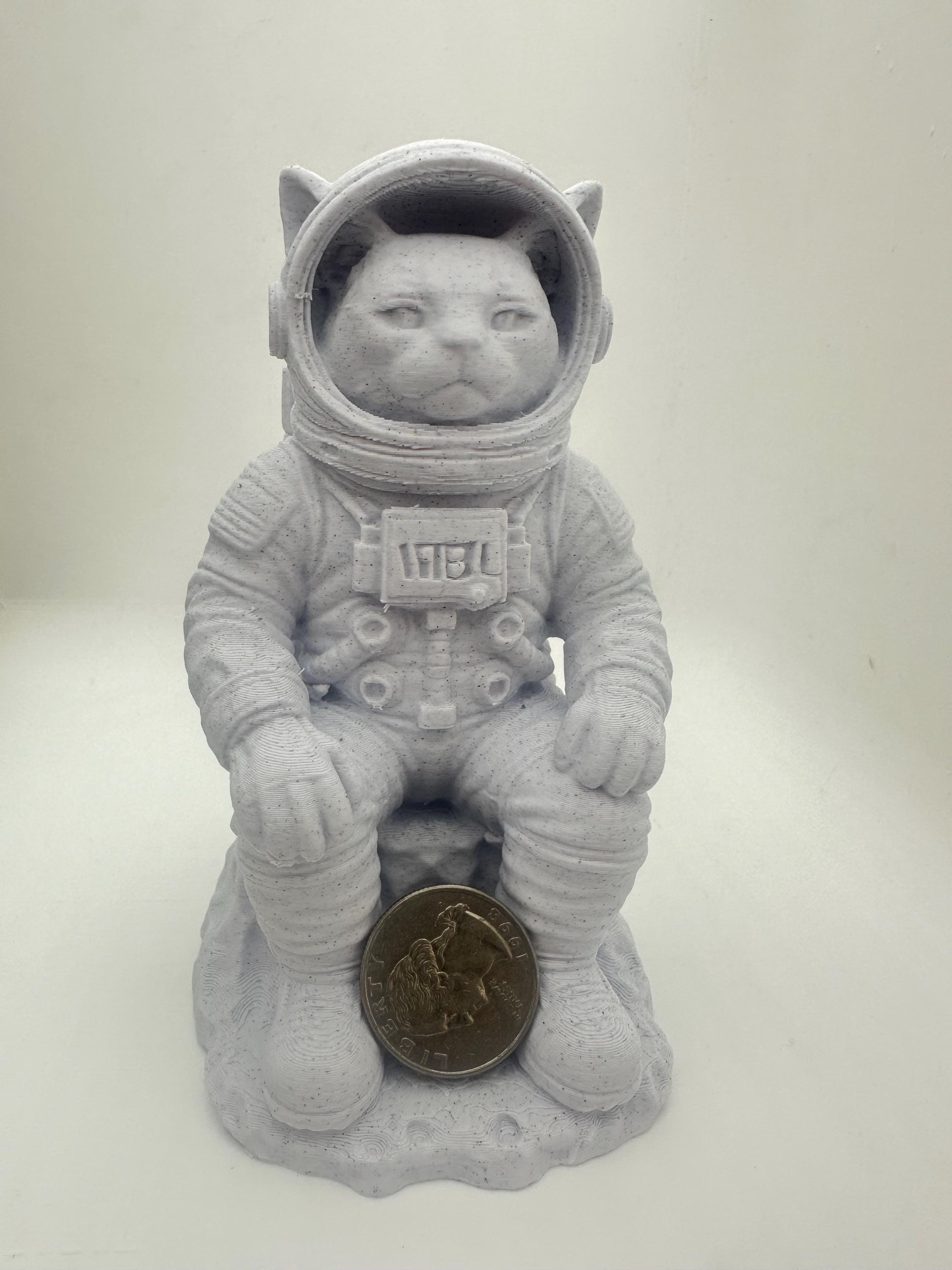 NASA Astronaut Space Cat Figurine 6” Cosmic Home Decor Statue - Quirky Cat Lover Gift