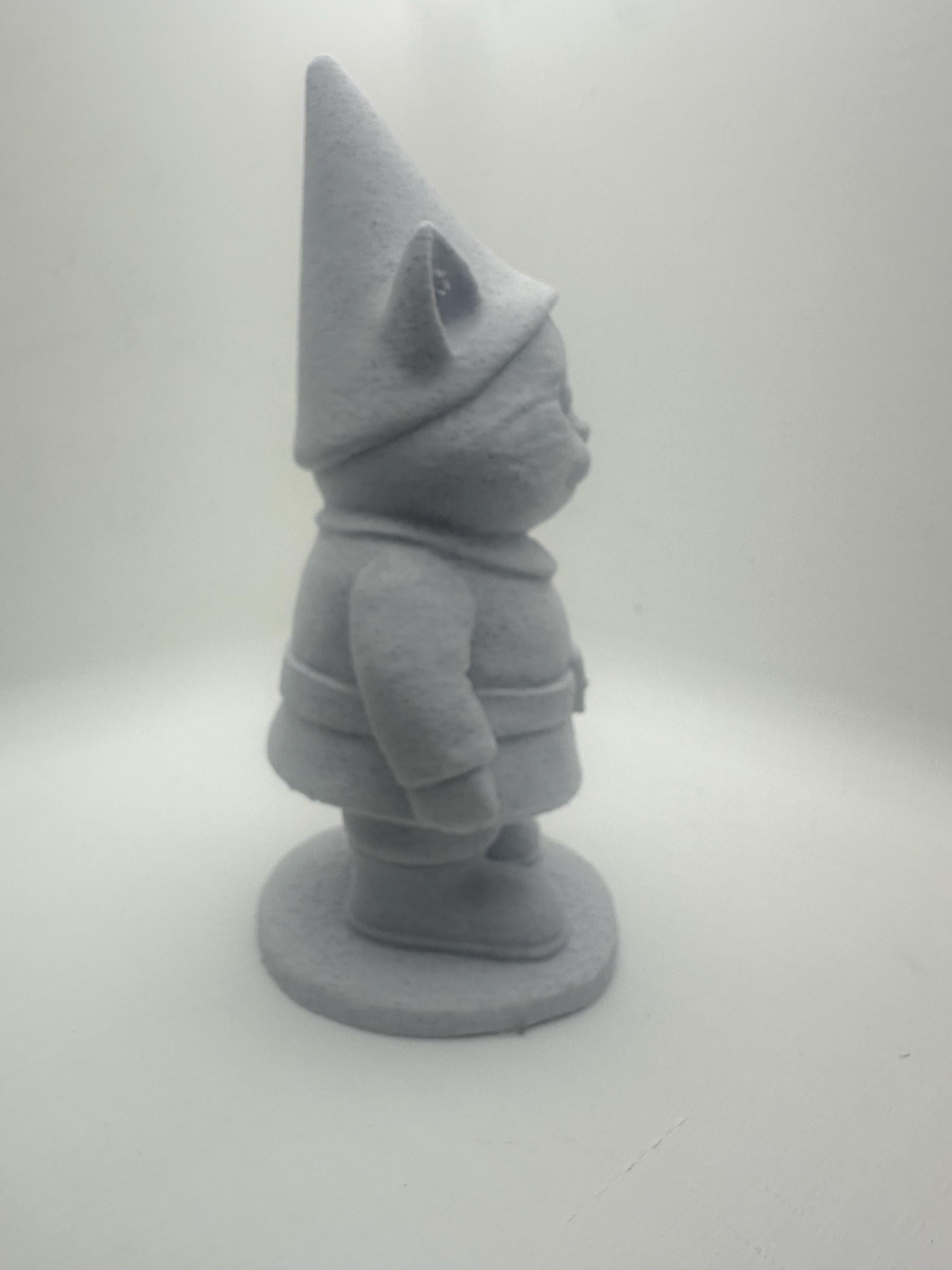 Cat Garden Gnome Figurine - 6” Statue - Whimsical Cat Lover Gift - Unpainted Cute Home Desk Decor Figure